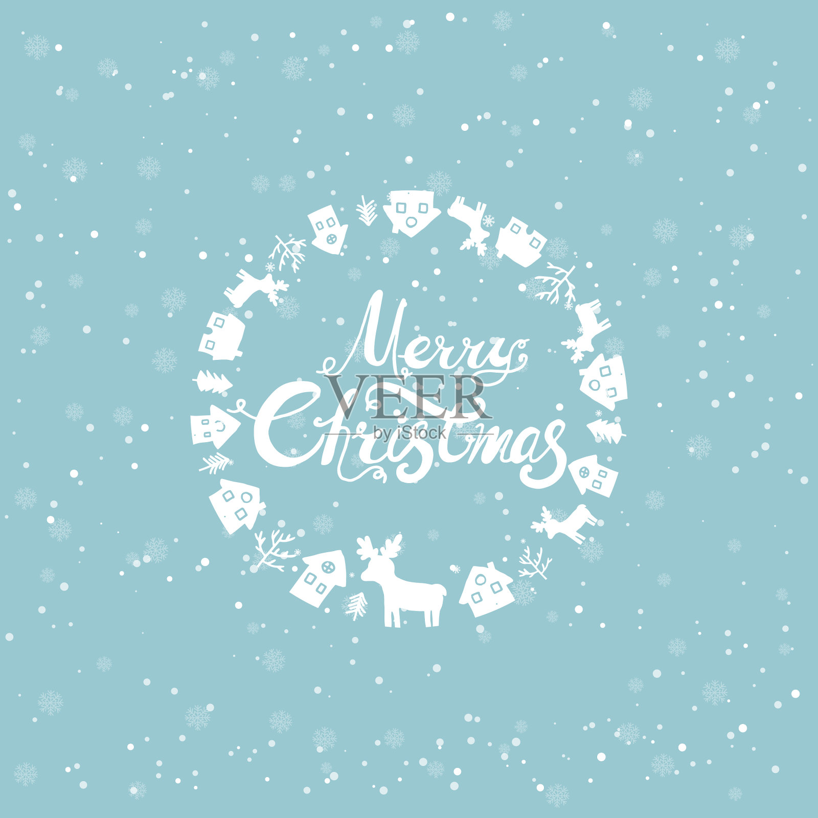 圣诞快乐,恭贺新禧插画图片素材