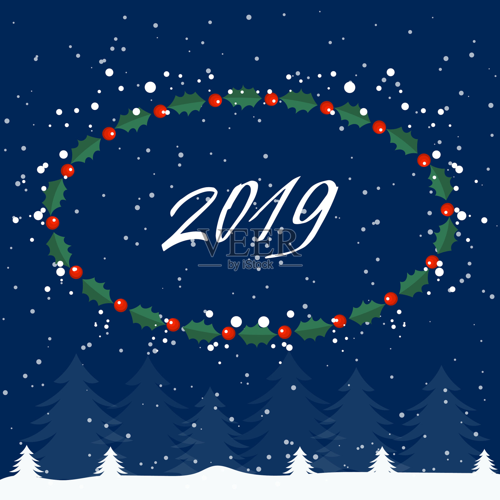 圣诞快乐,恭贺新禧插画图片素材