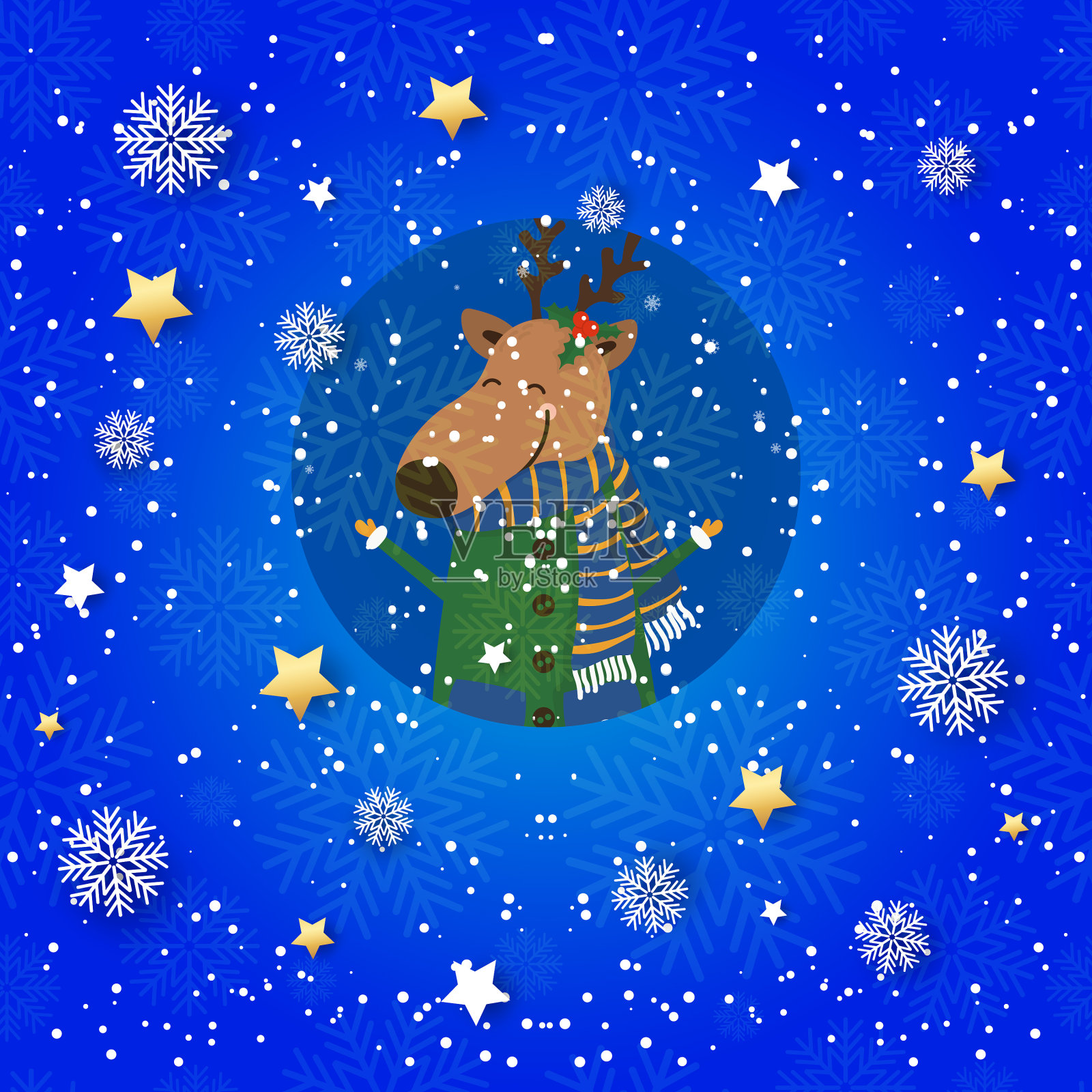 圣诞快乐,恭贺新禧插画图片素材