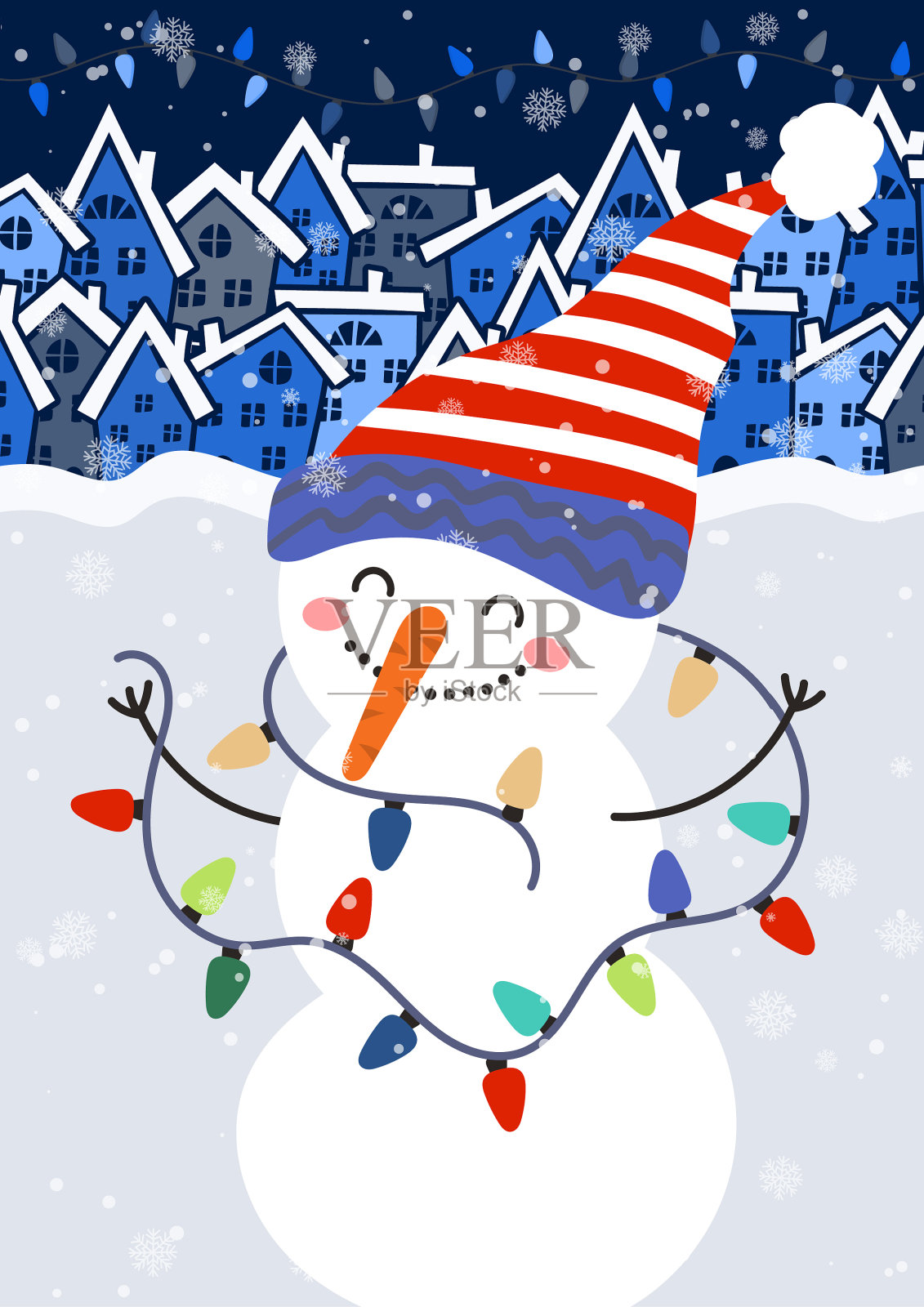 圣诞快乐,恭贺新禧插画图片素材