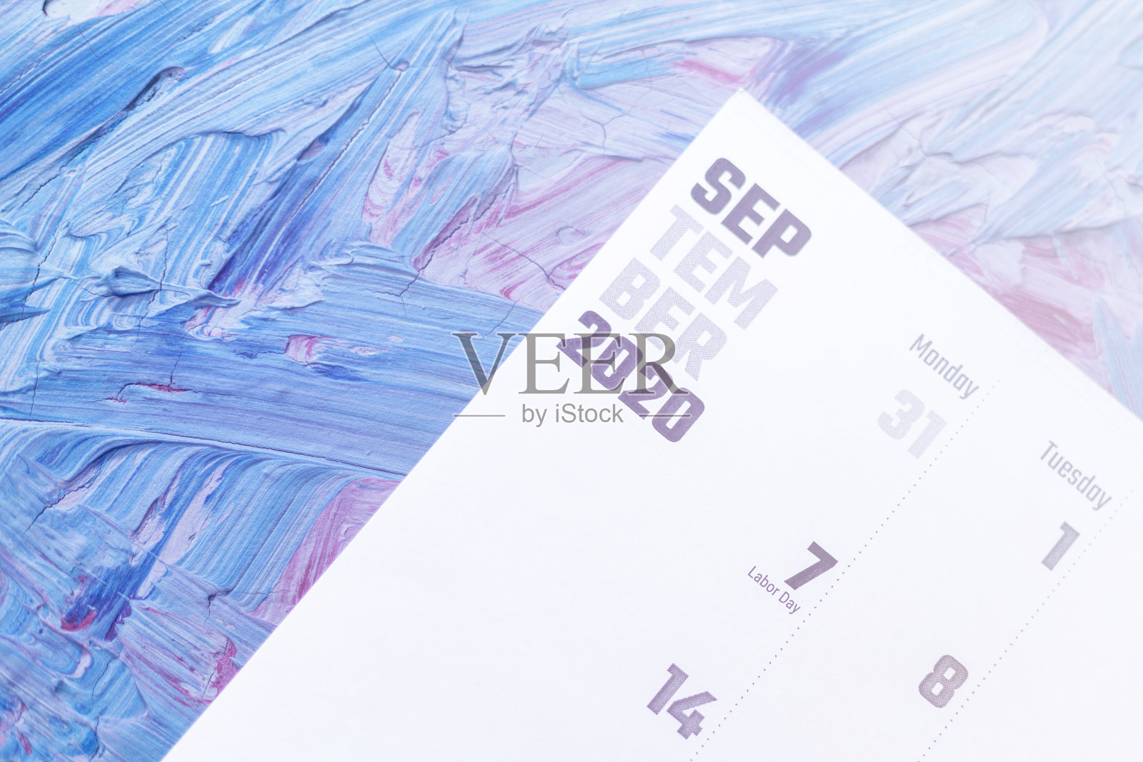 2021年9月日历。每月的日历照片摄影图片