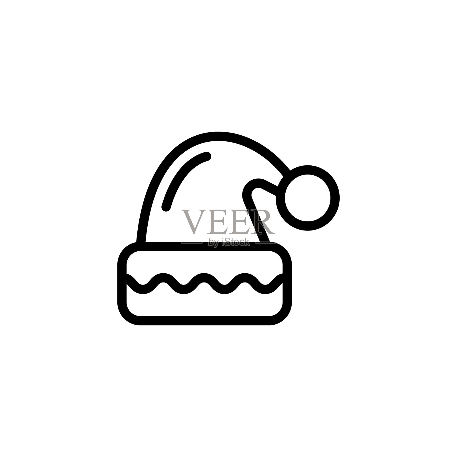 圣诞帽图标矢量。标识插画图片素材