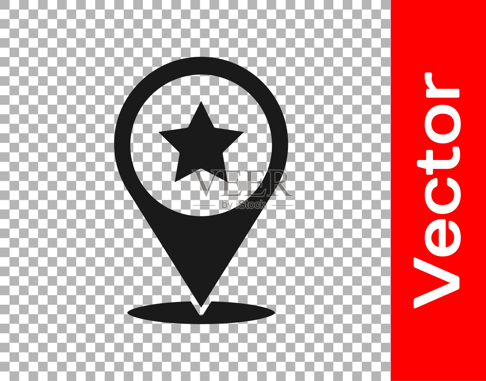 黑色美国独立日图标孤立在透明的背景。7月4日。美利坚合众国国家。向量插画图片素材