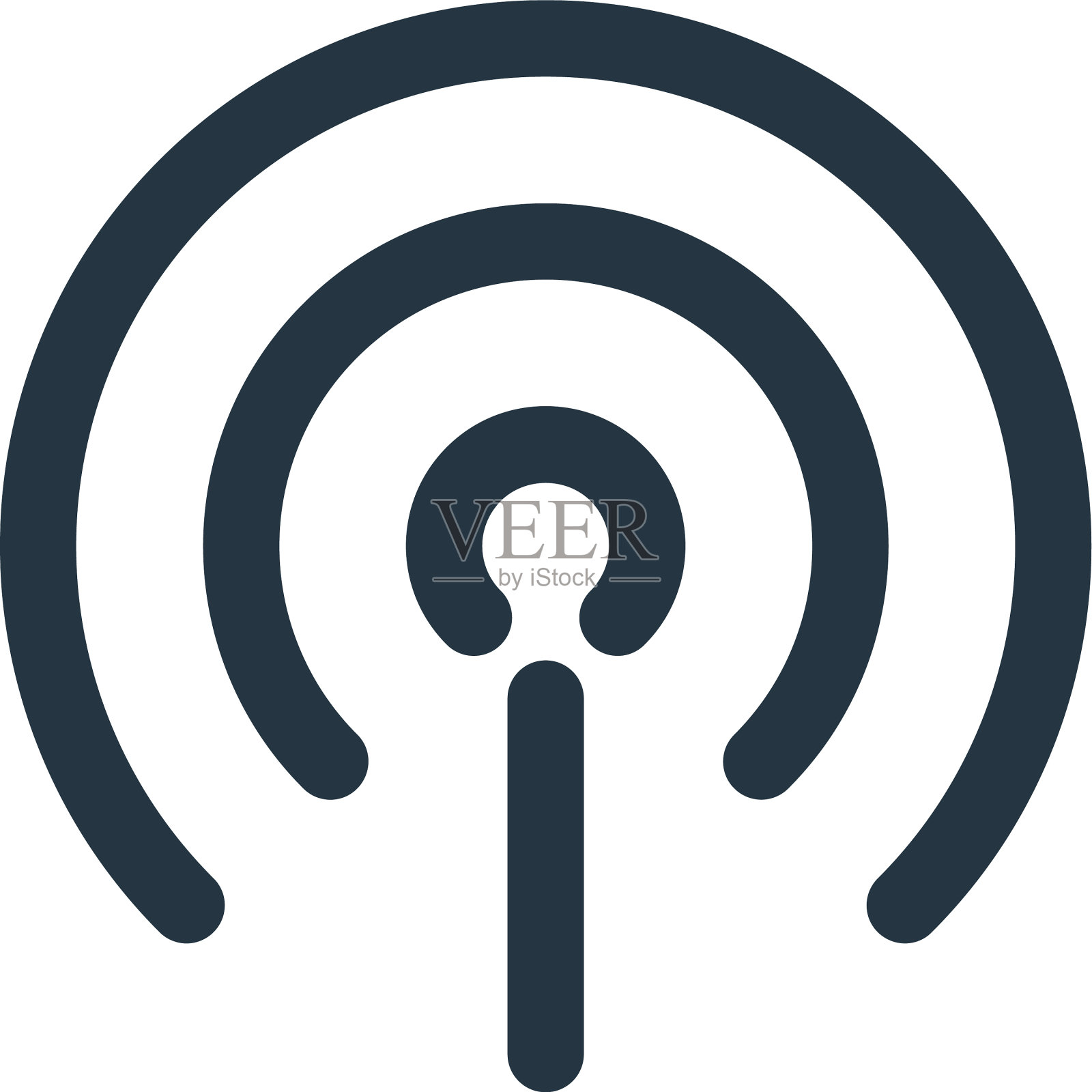 信号图标孤立在白色背景轮廓上图标素材