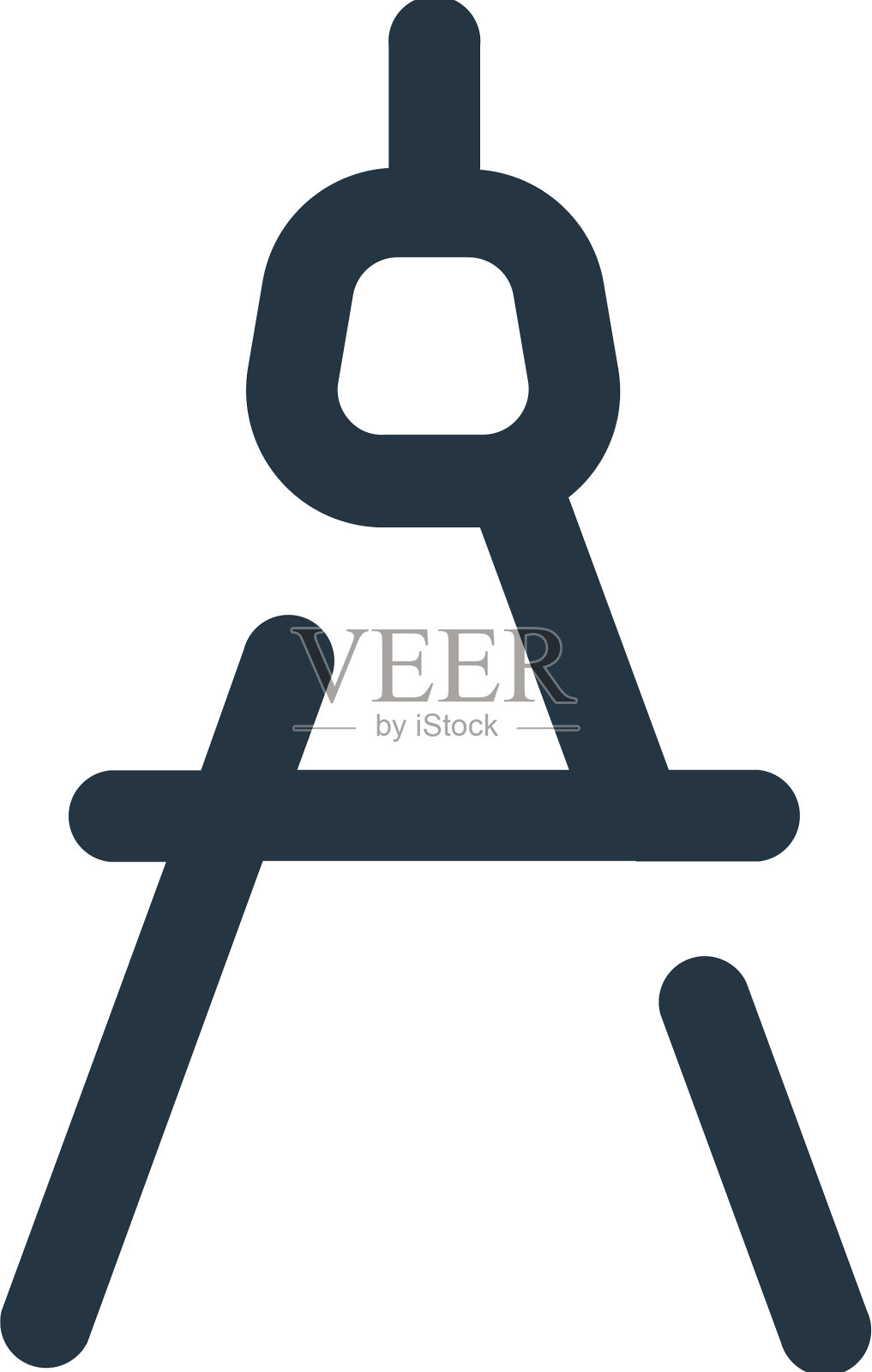 指南针图标孤立在白色背景轮廓图标素材