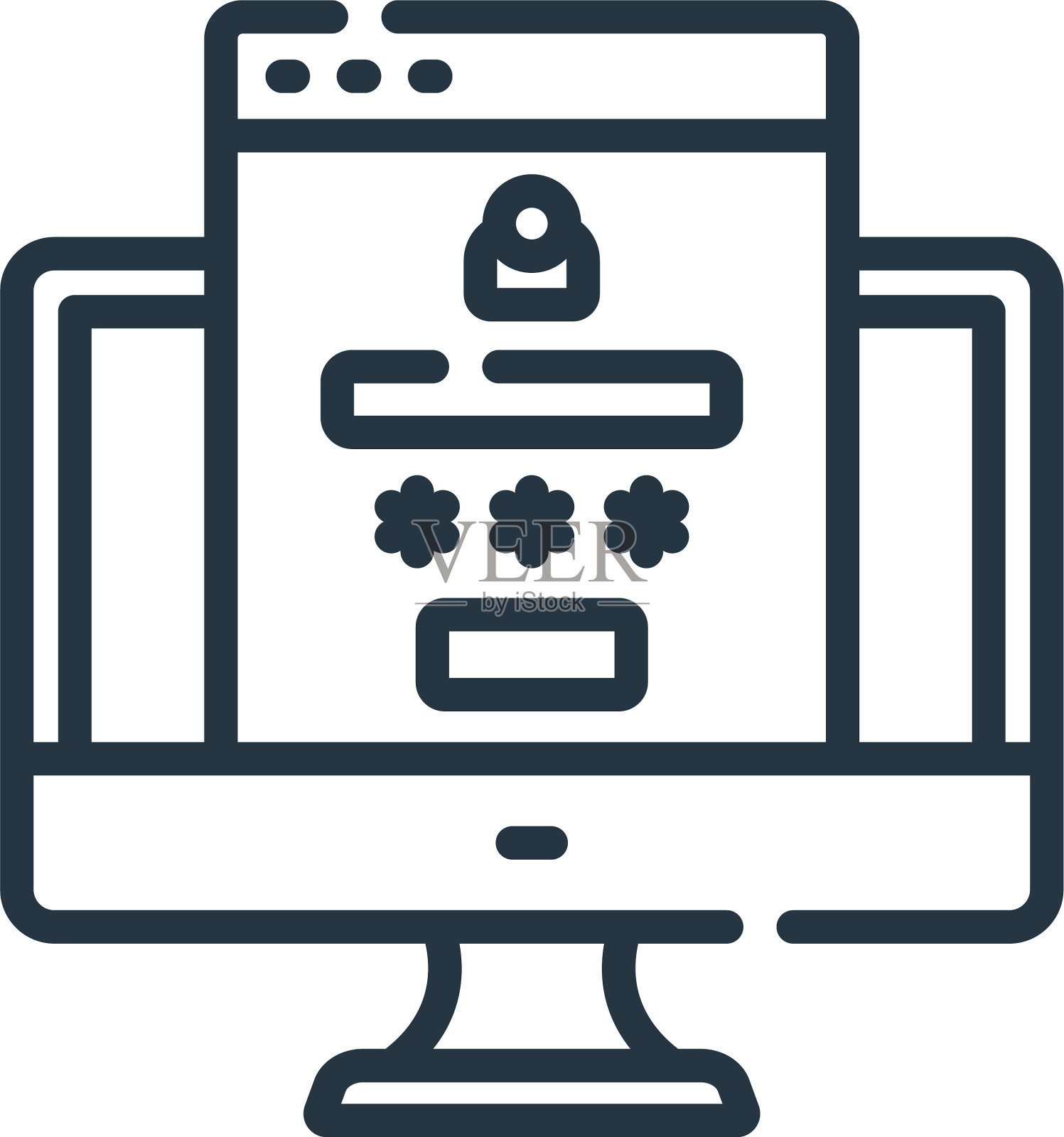 登录图标隔离在白色背景大纲图标素材