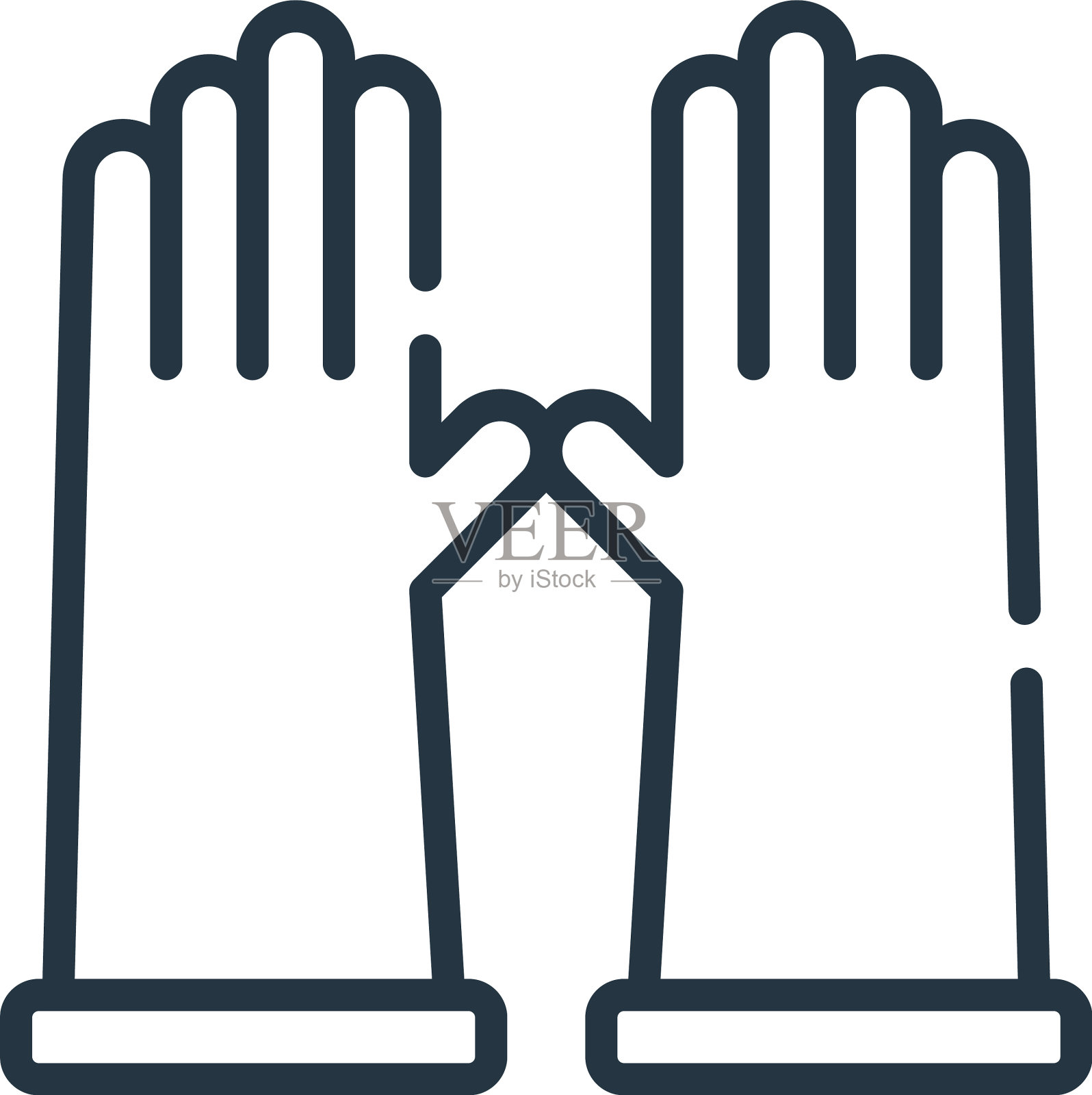 橡胶手套图标隔离在白色背景图标素材