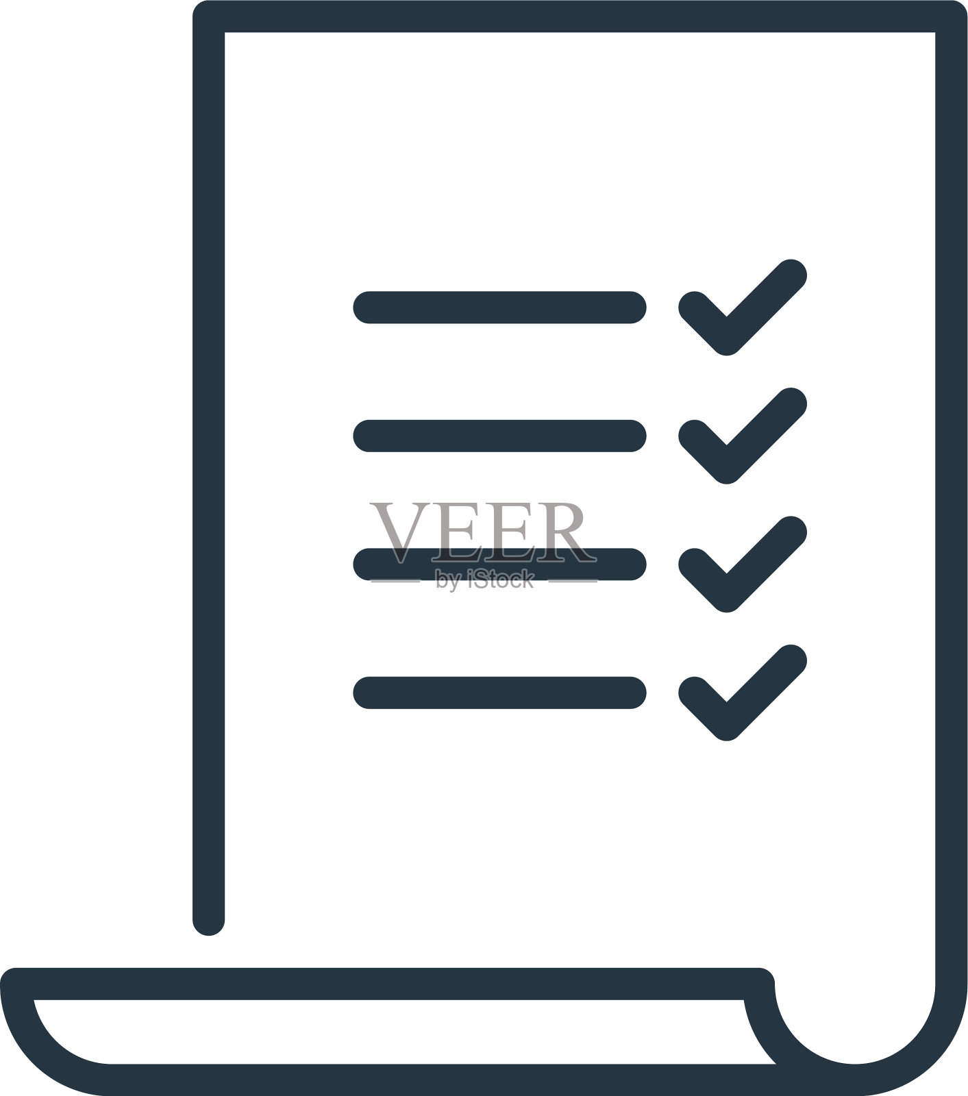 列表图标孤立在白色背景大纲图标素材