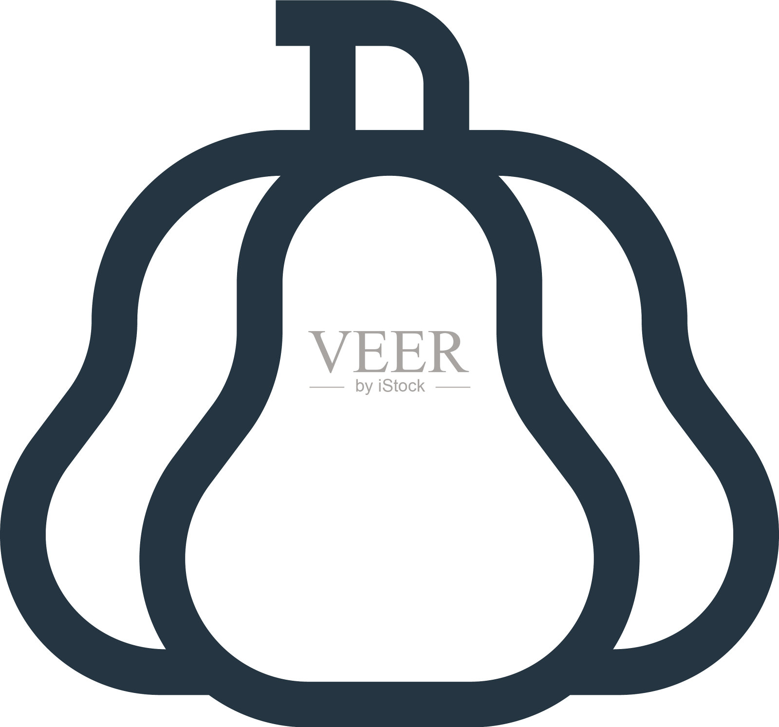 南瓜图标孤立在白色背景轮廓图标素材