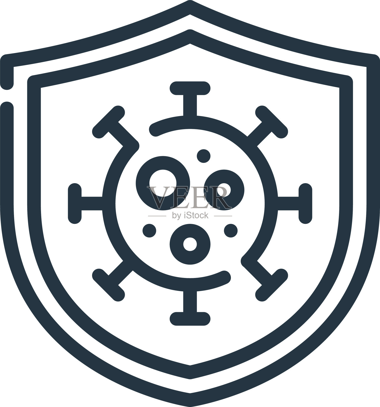 预防图标隔离在白色背景上图标素材