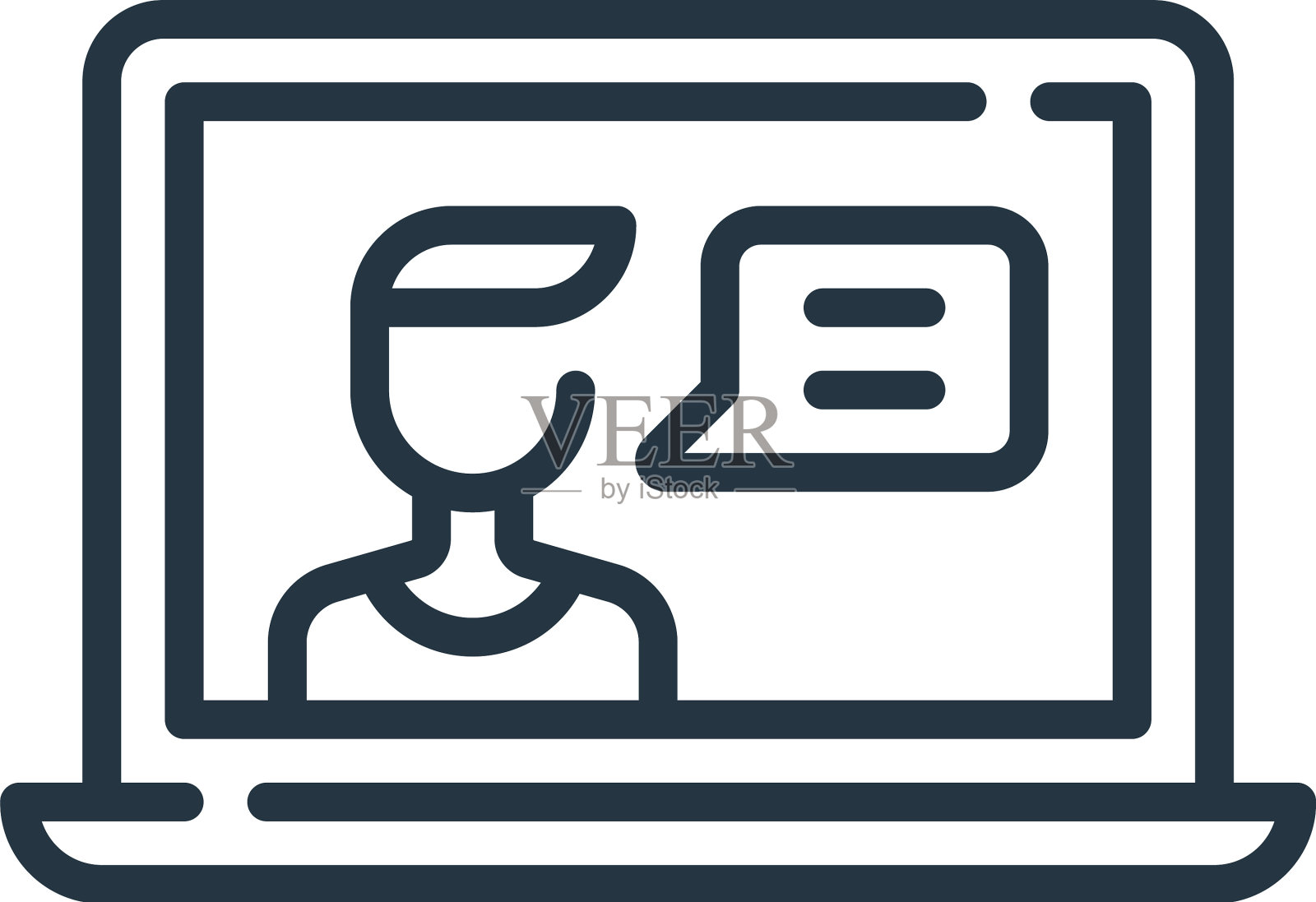 视频聊天图标孤立在白色背景设计元素图片