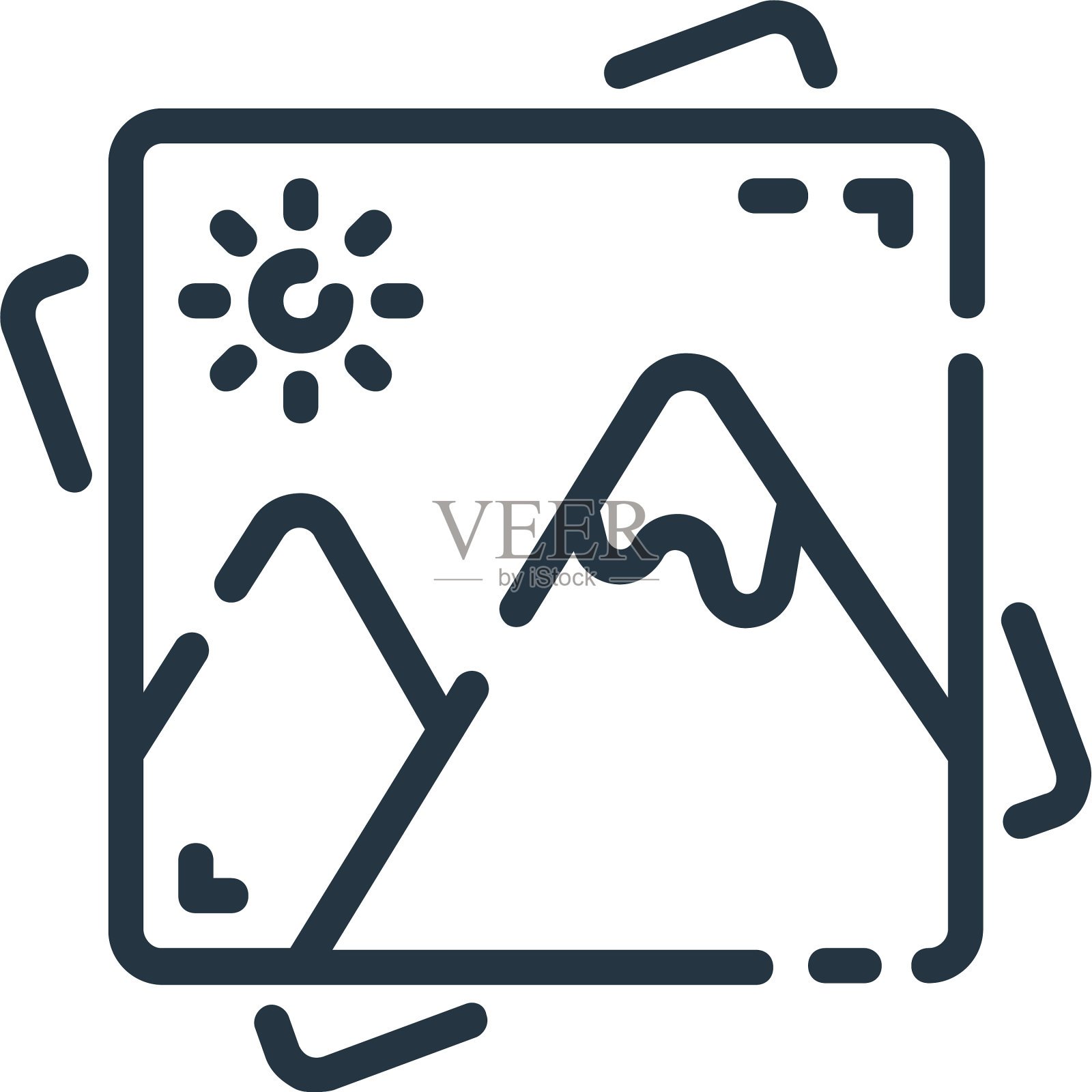 画廊图标孤立在白色背景大纲图标素材