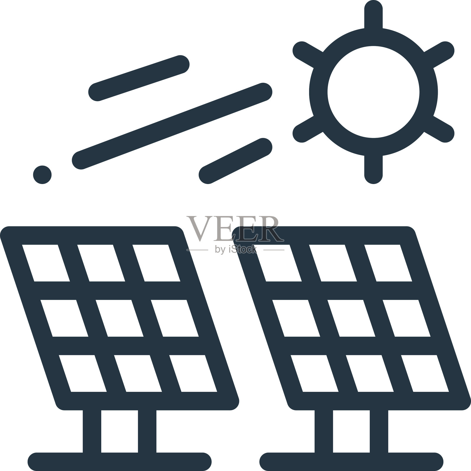 太阳能面板图标太阳能面板可编辑的笔触插画图片素材