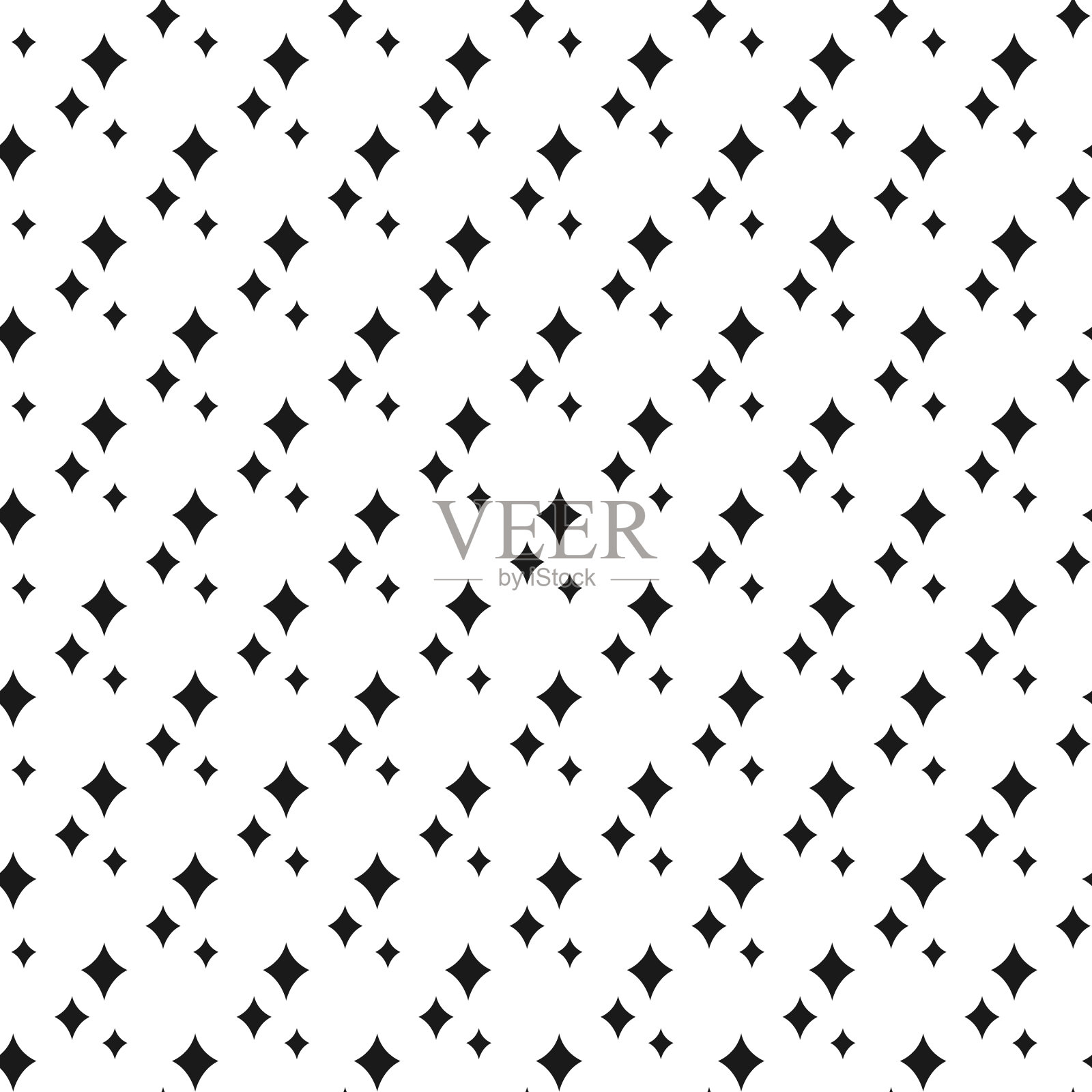 无缝可爱的图案与黑色星星或闪光插画图片素材