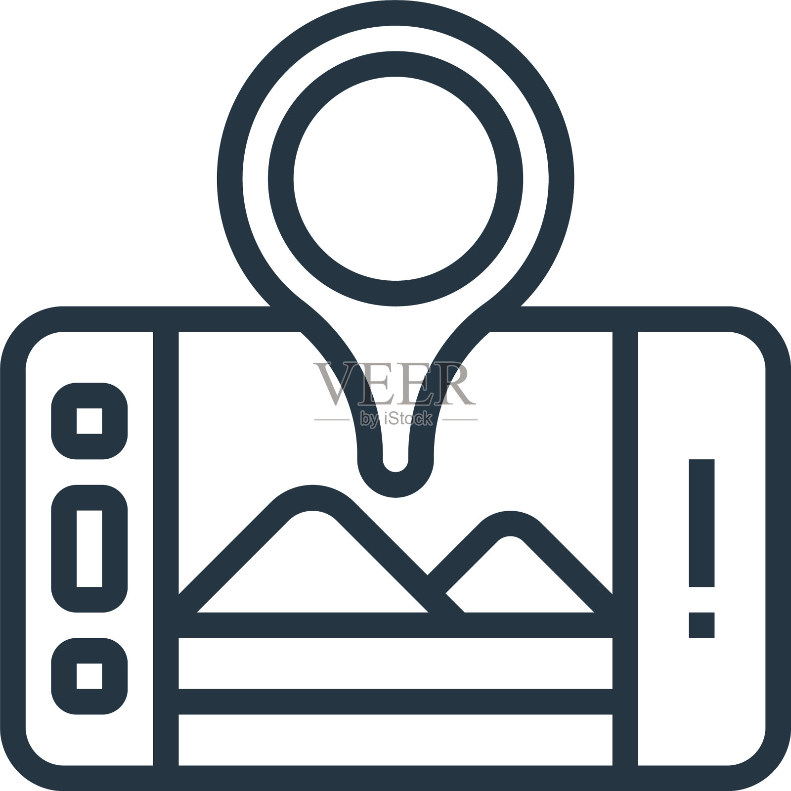 路标图标孤立在白色背景大纲图标素材