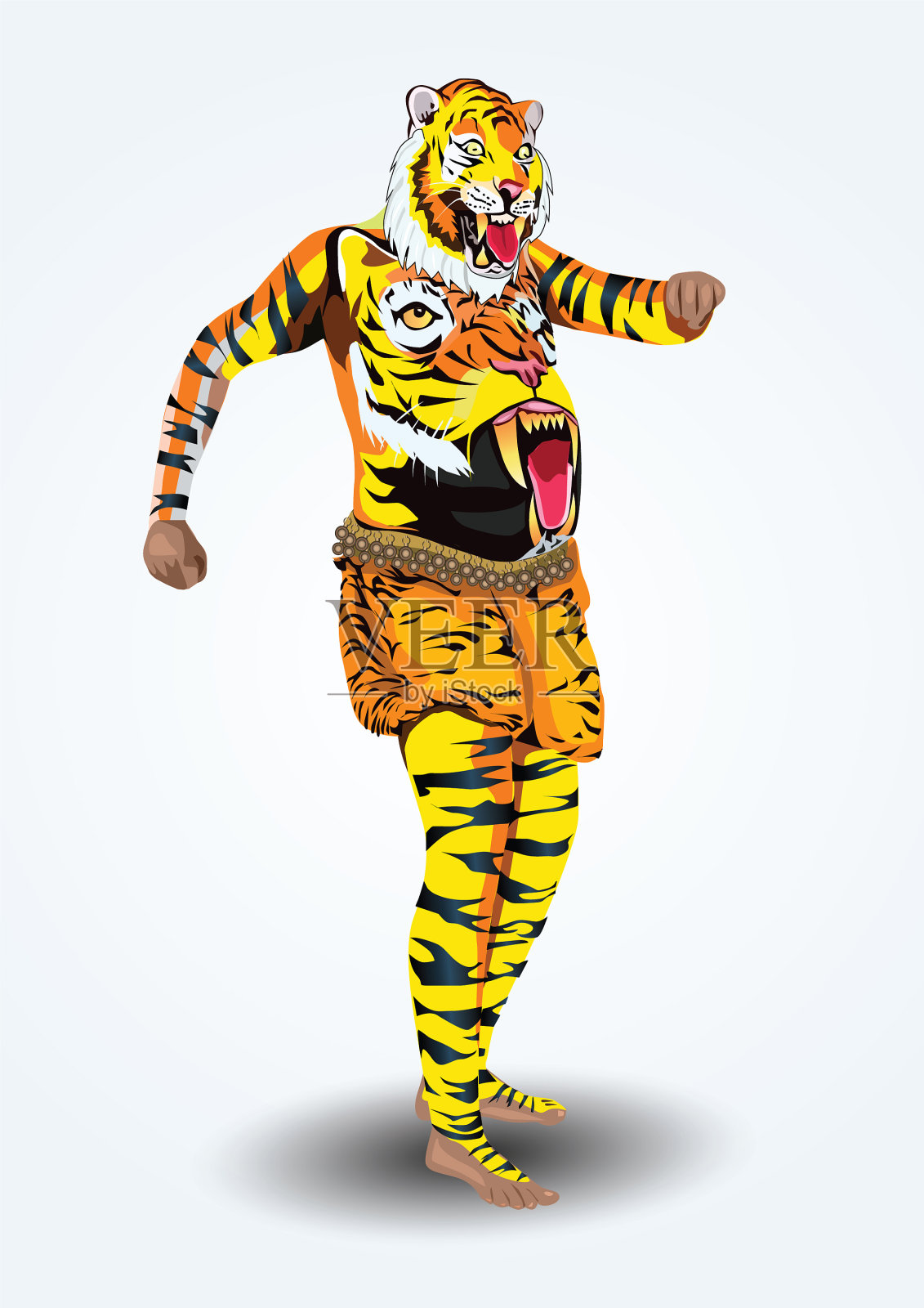 普丽卡丽虎舞与阿南节日插画图片素材