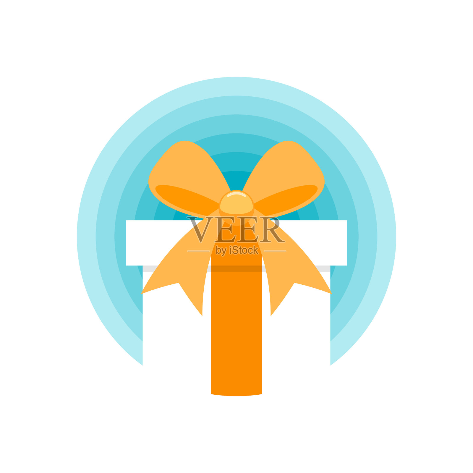 白色礼盒平面设计上隔离白色设计元素图片