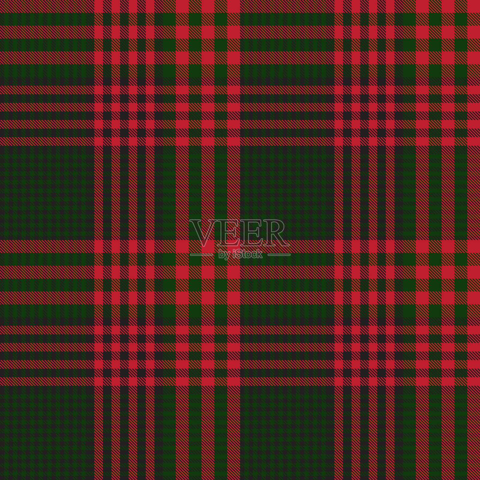 圣诞格伦格子织无缝图案插画图片素材