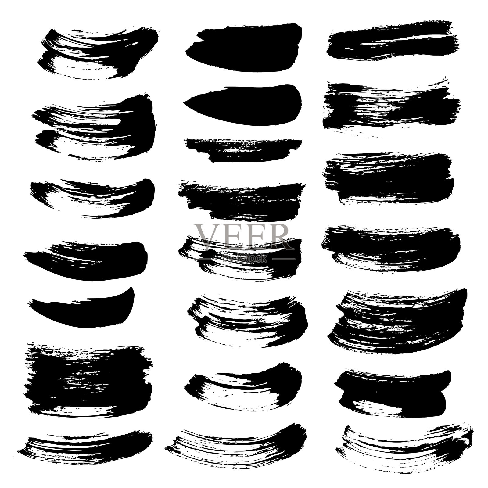 非常大的一套抽象的黑色笔画上插画图片素材