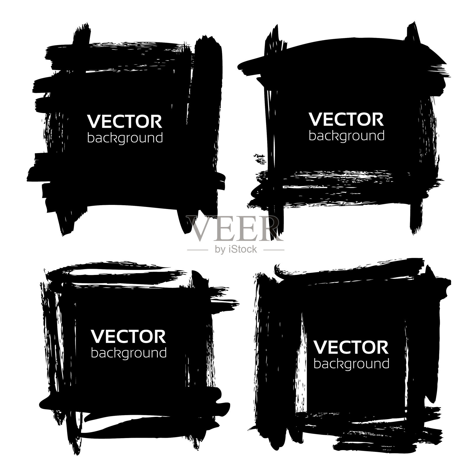 方形横幅,粗黑色纹理笔画插画图片素材