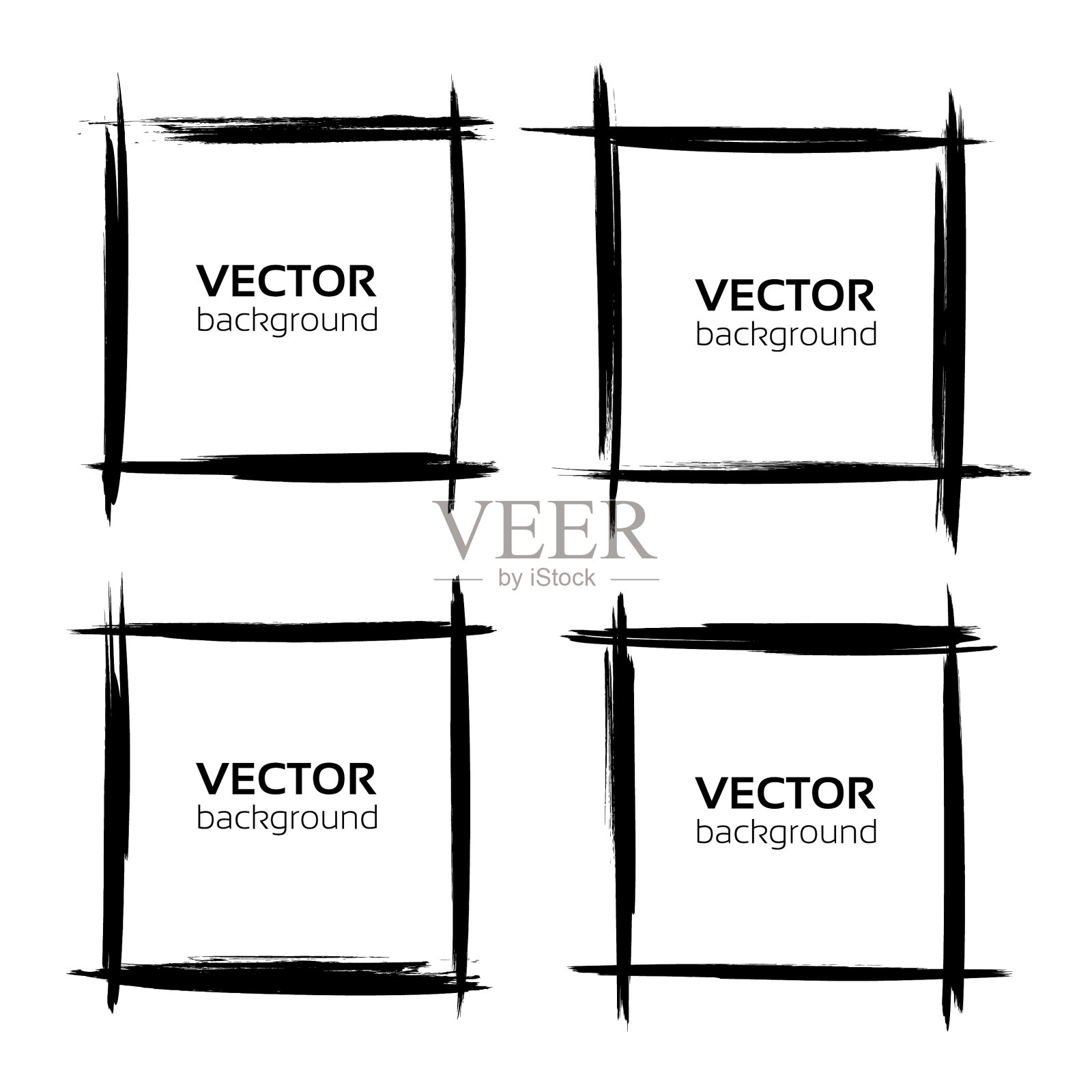 用薄的黑色涂片做成的方形横幅插画图片素材