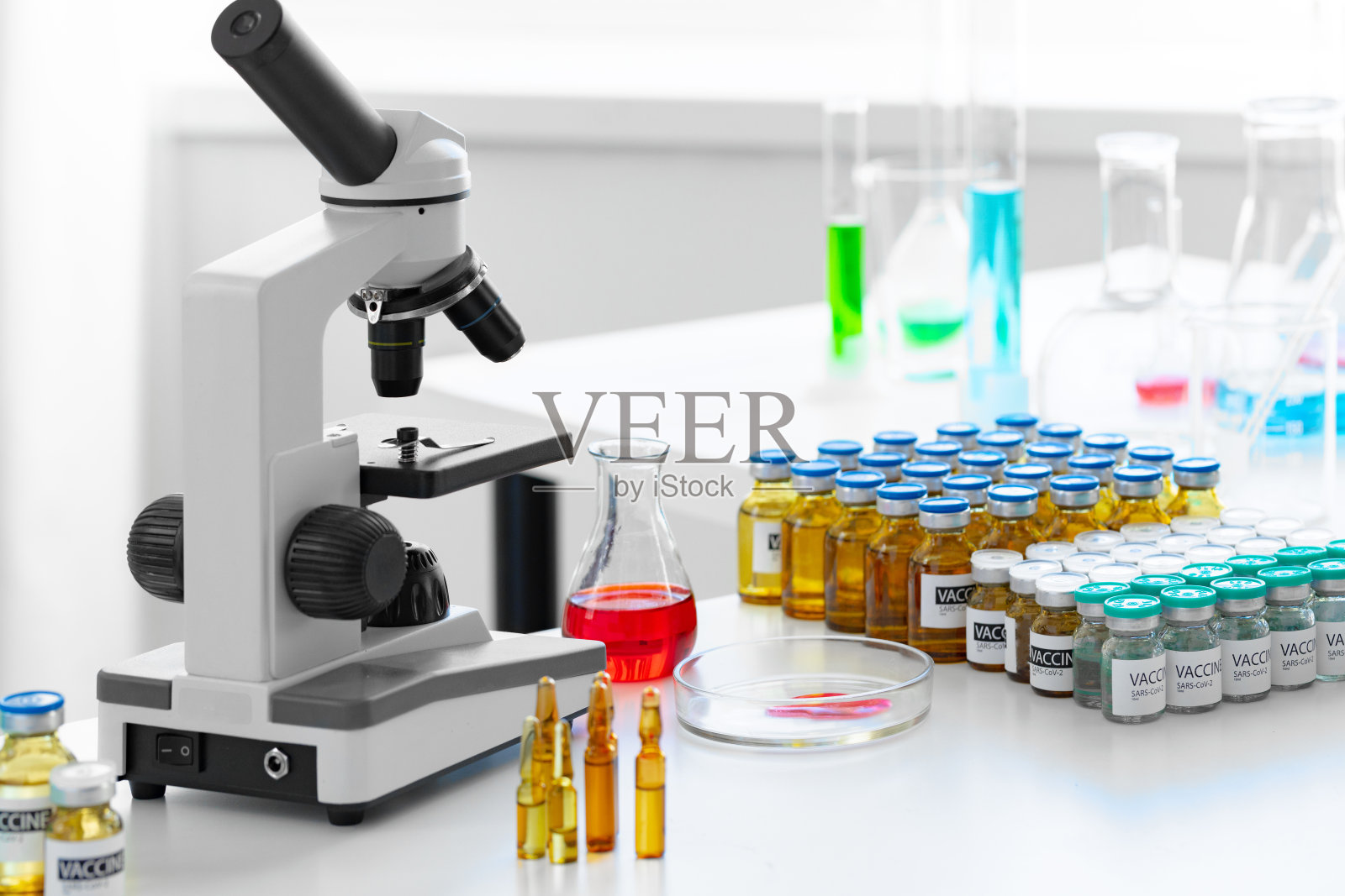 医学实验室显微镜下的科学保健研究背景照片摄影图片