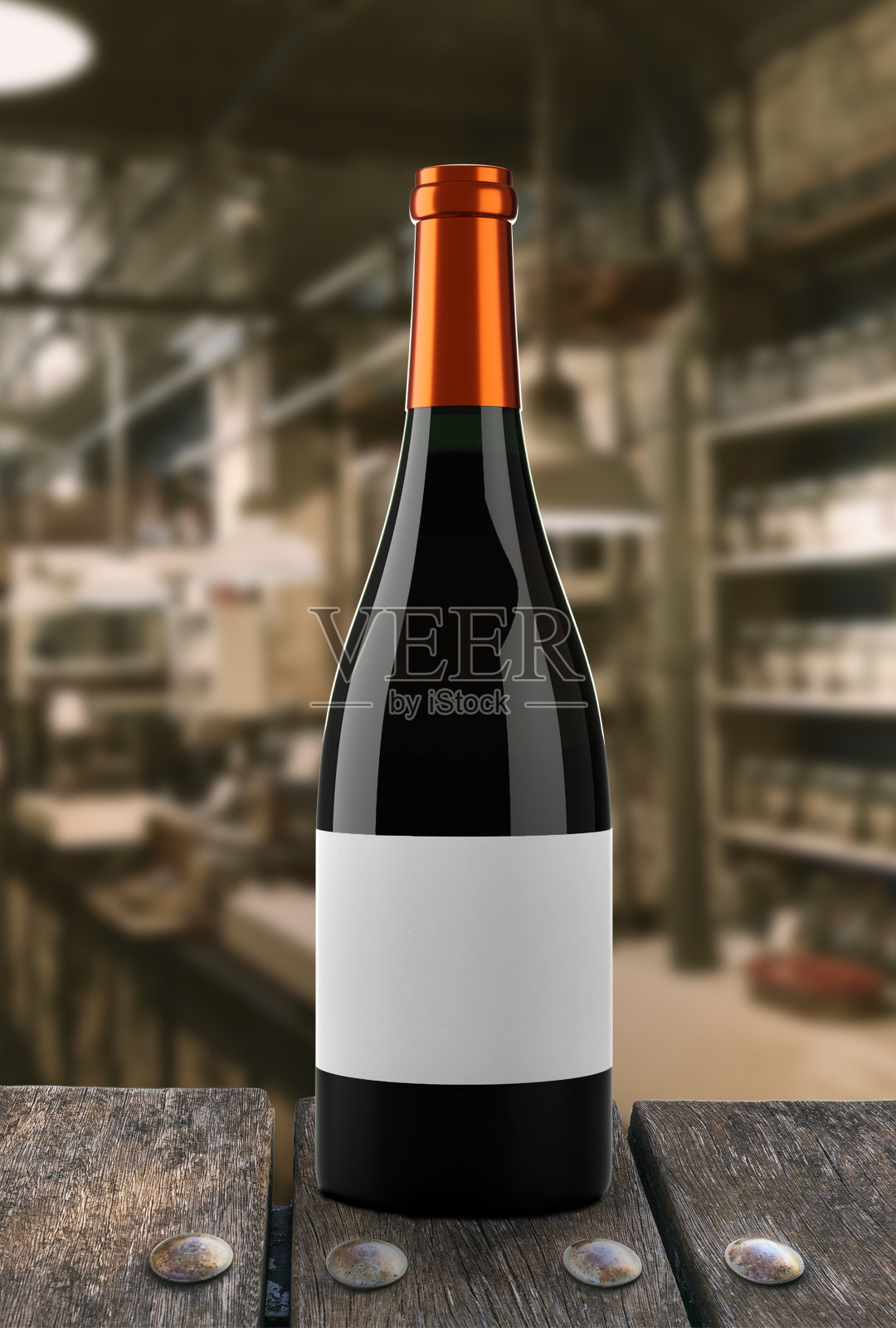 一瓶带有餐厅背景的红酒照片摄影图片