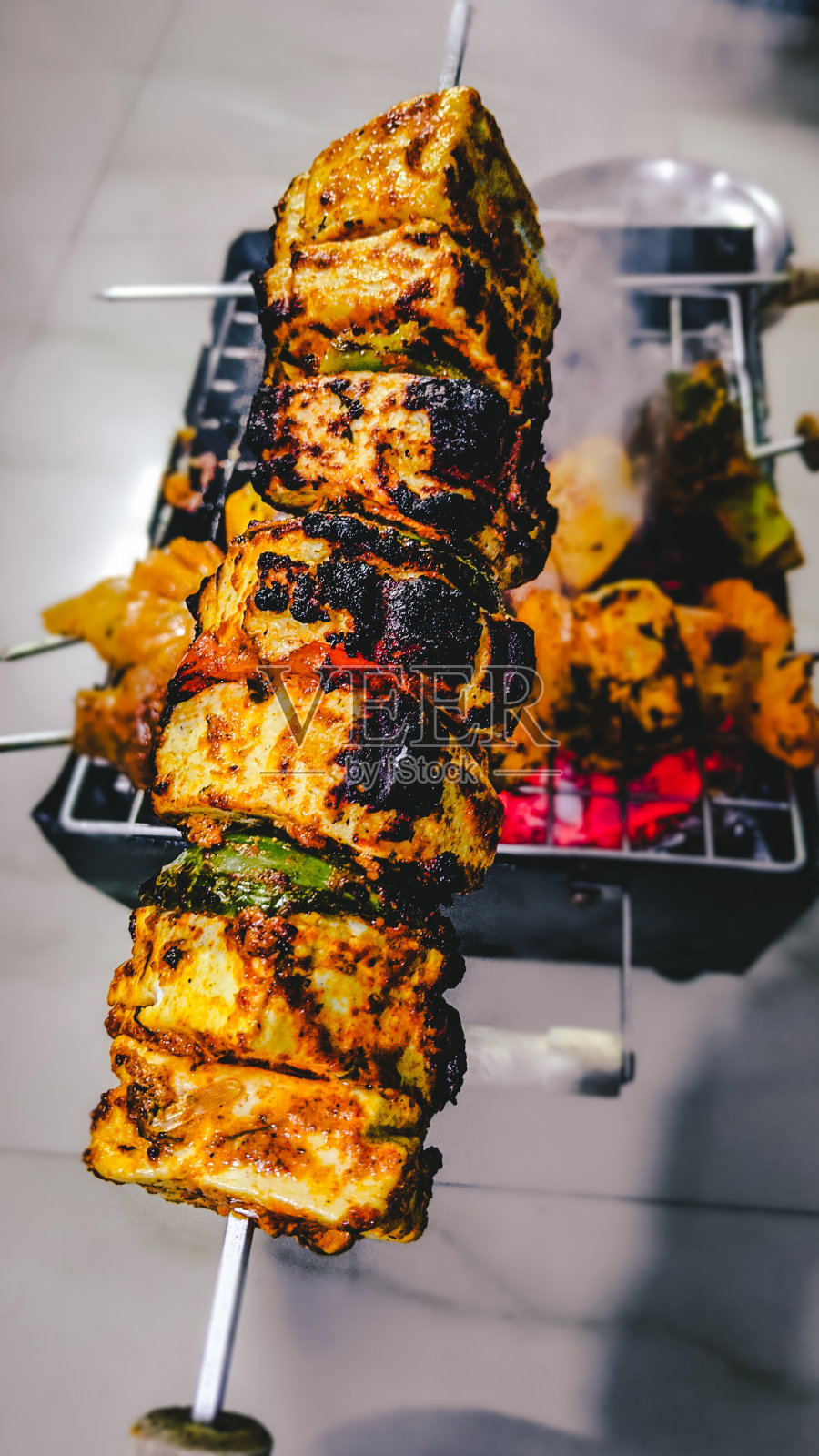 Paneer(白软干酪)tikka照片摄影图片