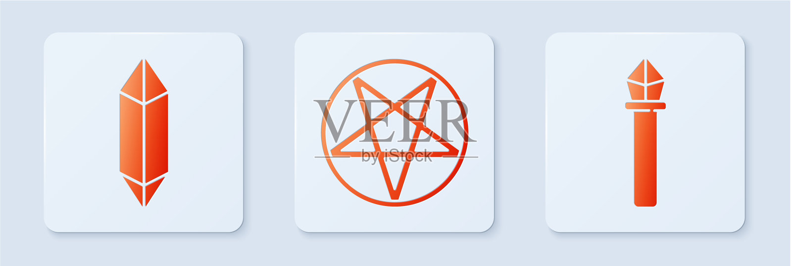 五角星套在一圈魔法石和魔法图标素材