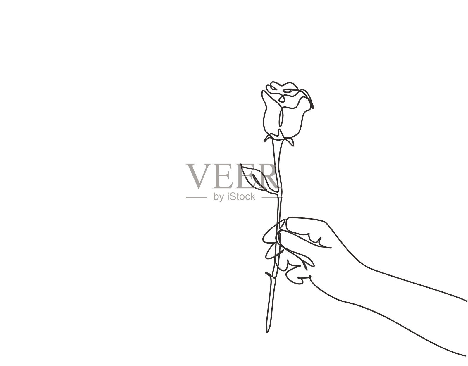 一个连续的画线手握设计元素图片