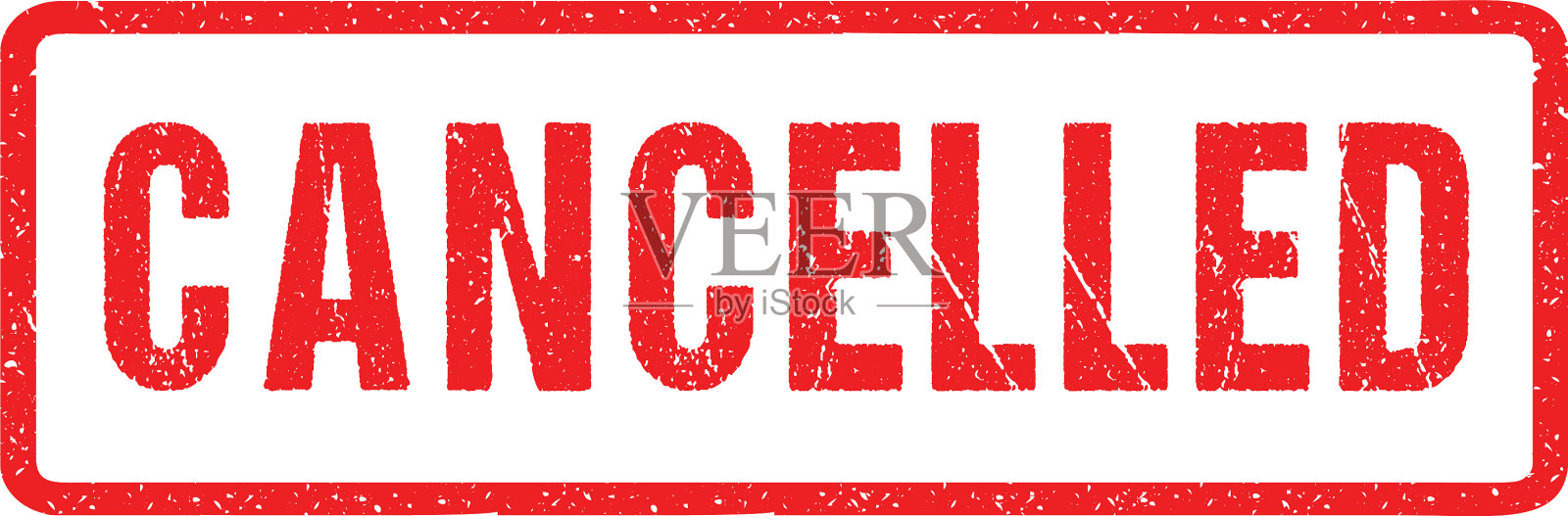 取消红色封条封粗字母隔离上插画图片素材