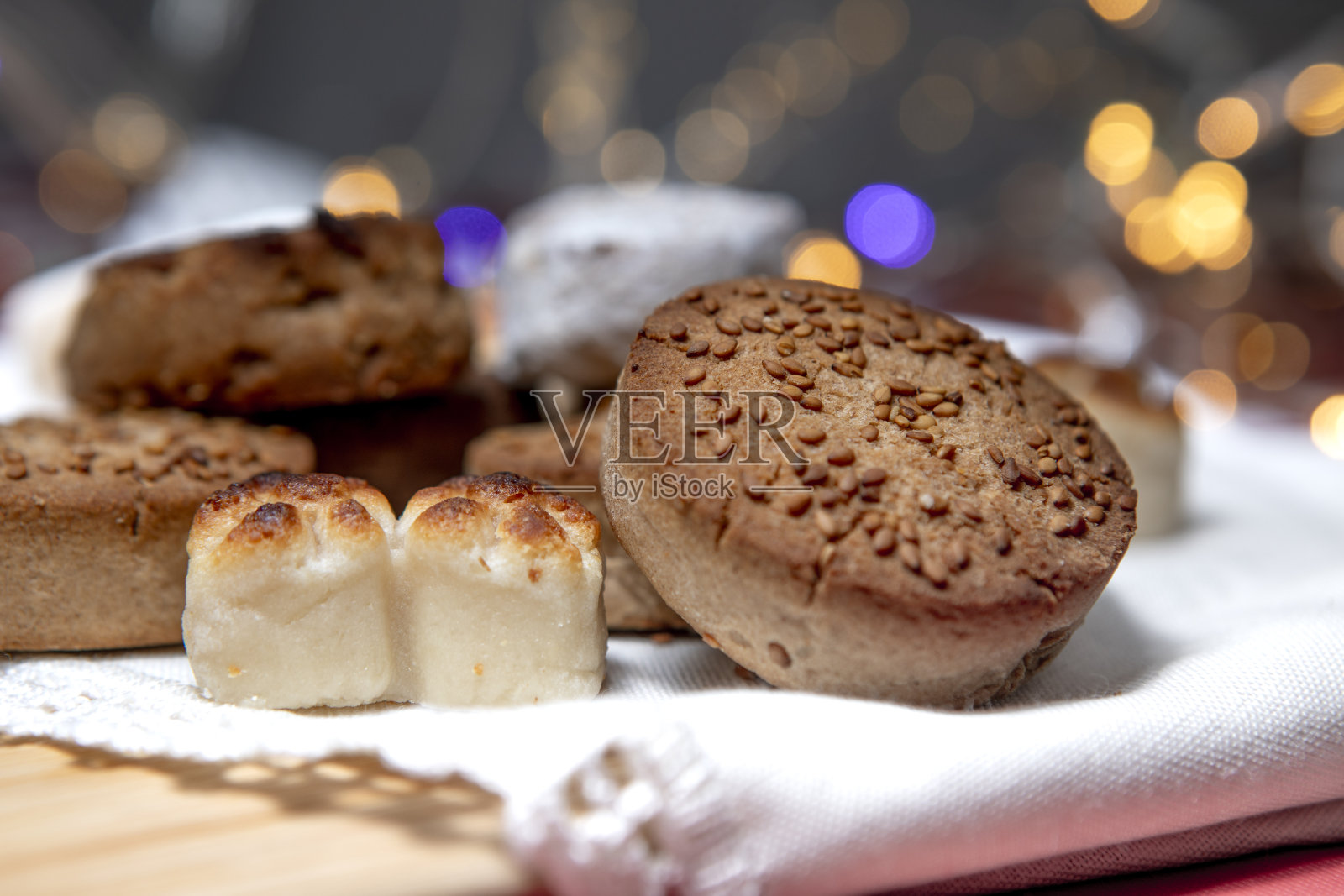 Polvorones,西班牙的圣诞糖果照片摄影图片