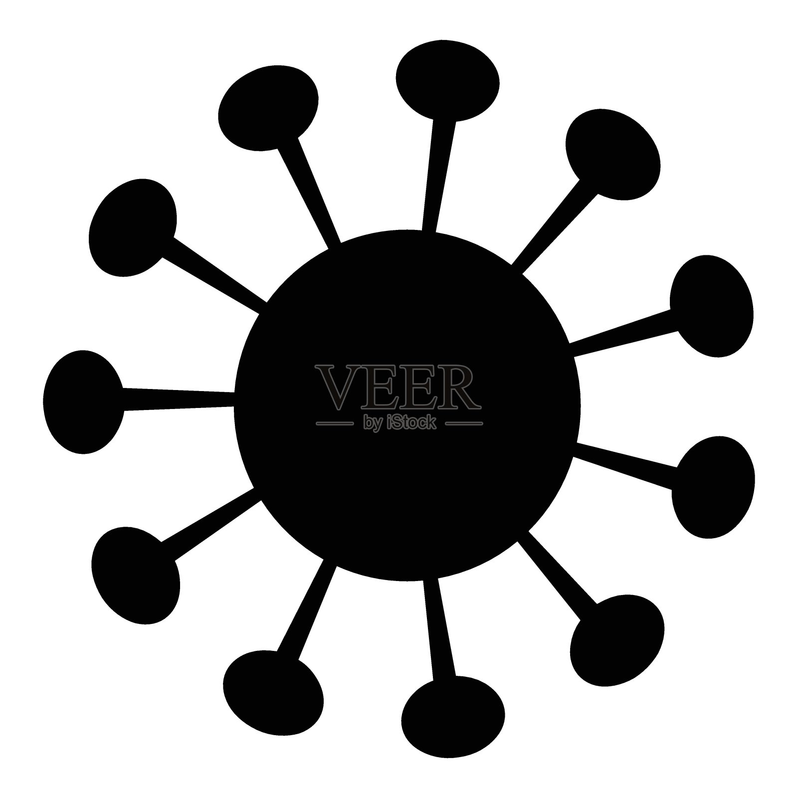 细菌平面图标隔离在白色背景插画图片素材