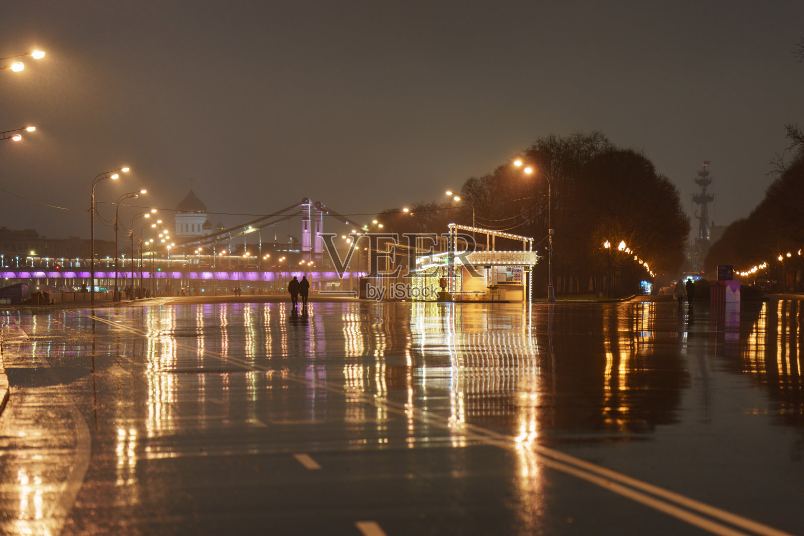 莫斯科城市夜景照片摄影图片