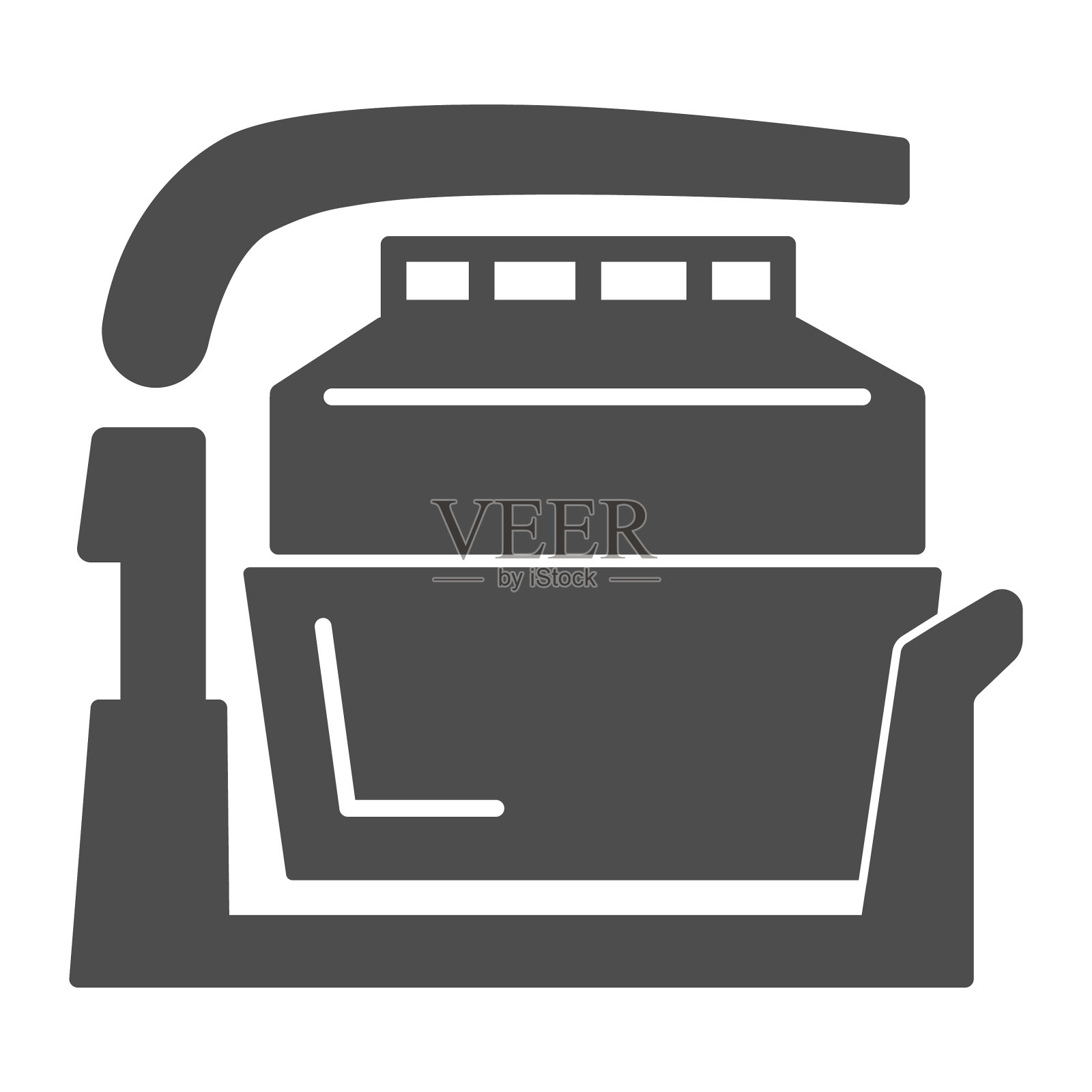 航空烧烤固体图标厨房电器概念插画图片素材