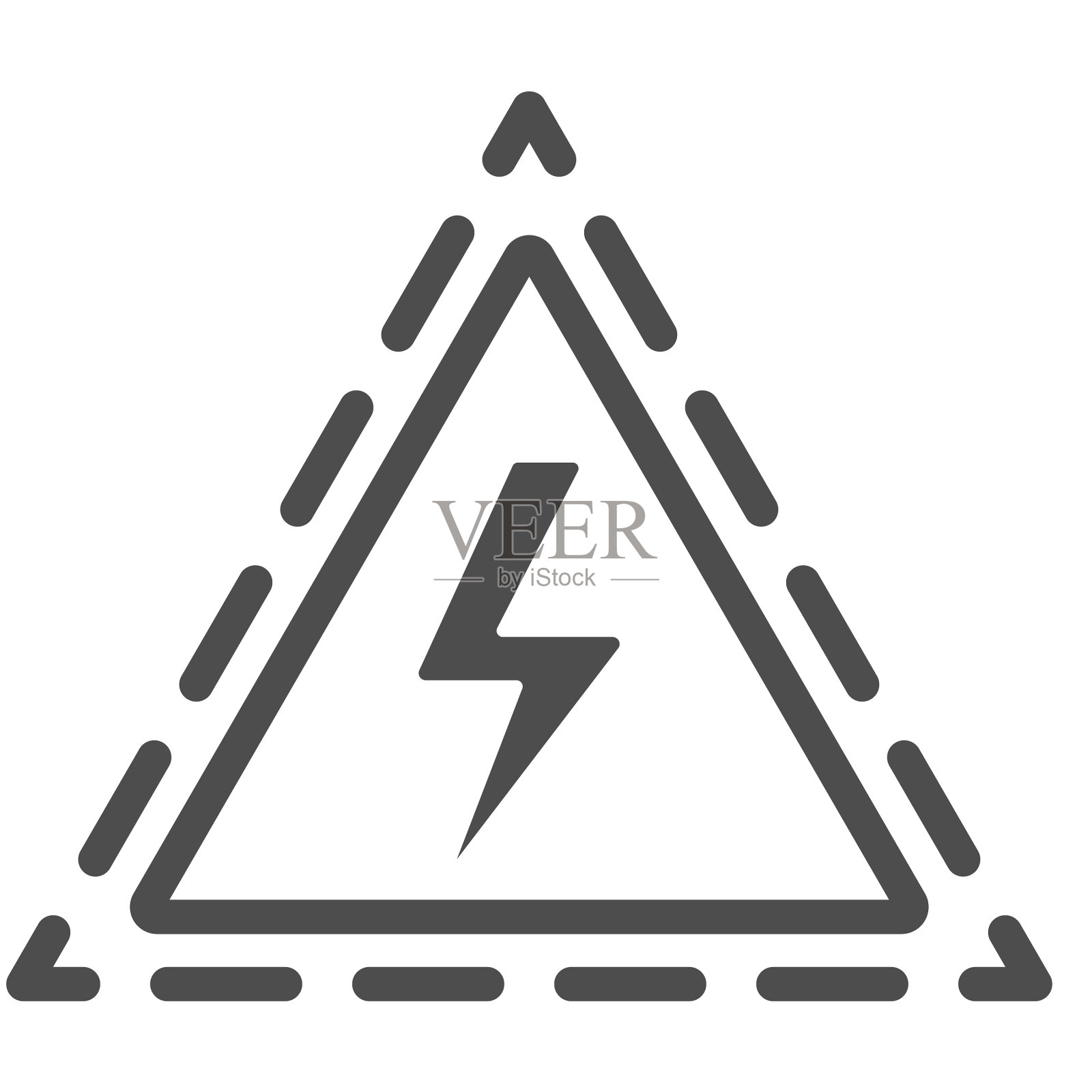 三角形具有闪电线图标的科学概念插画图片素材