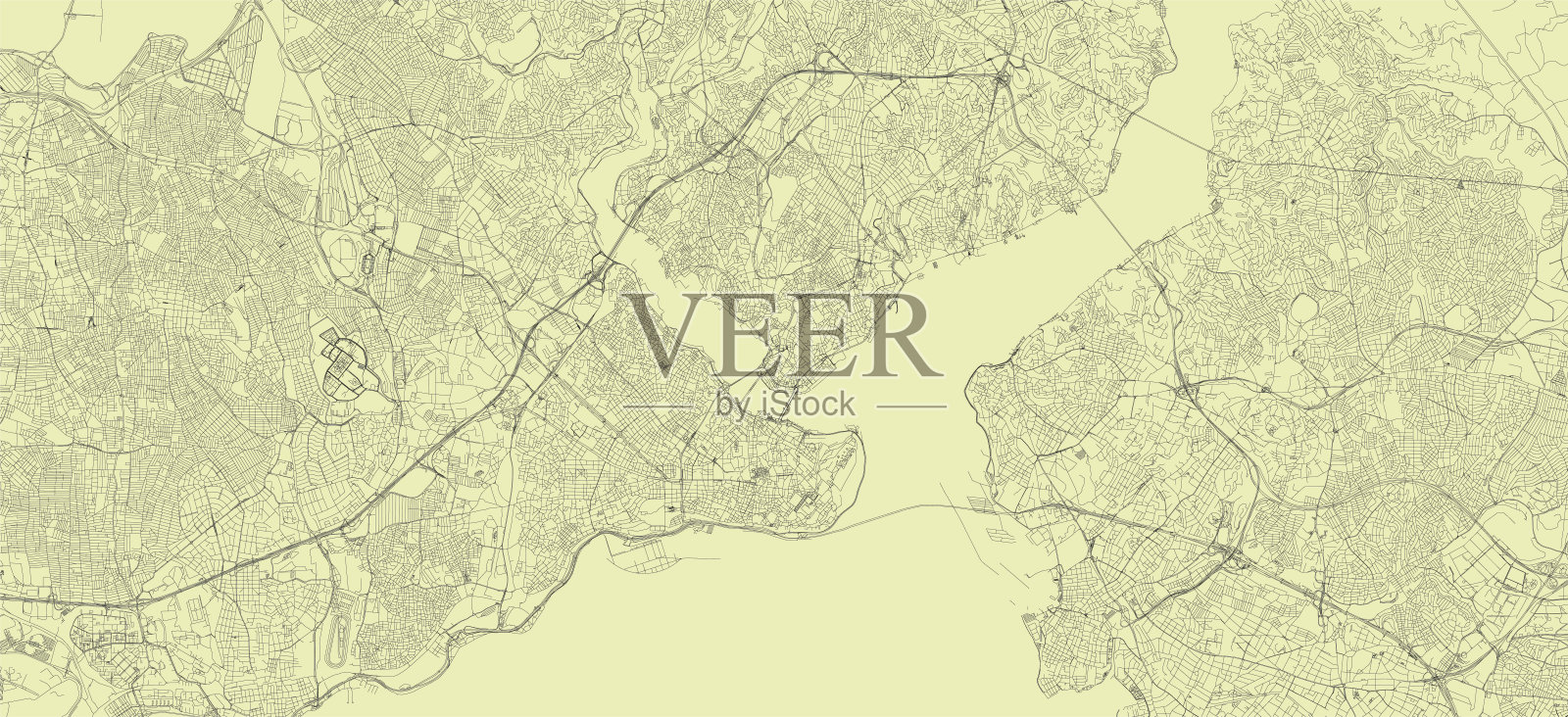 伊斯坦布尔大都会的城市路线图插画图片素材