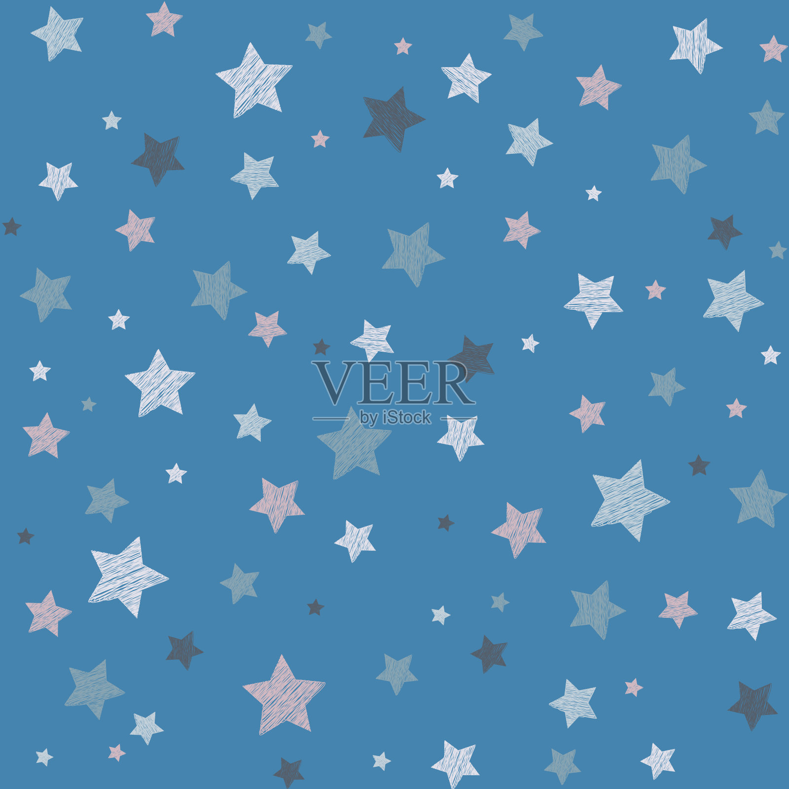 圣诞节抽象背景。节日的冬季背景由星星和涂鸦制成插画图片素材