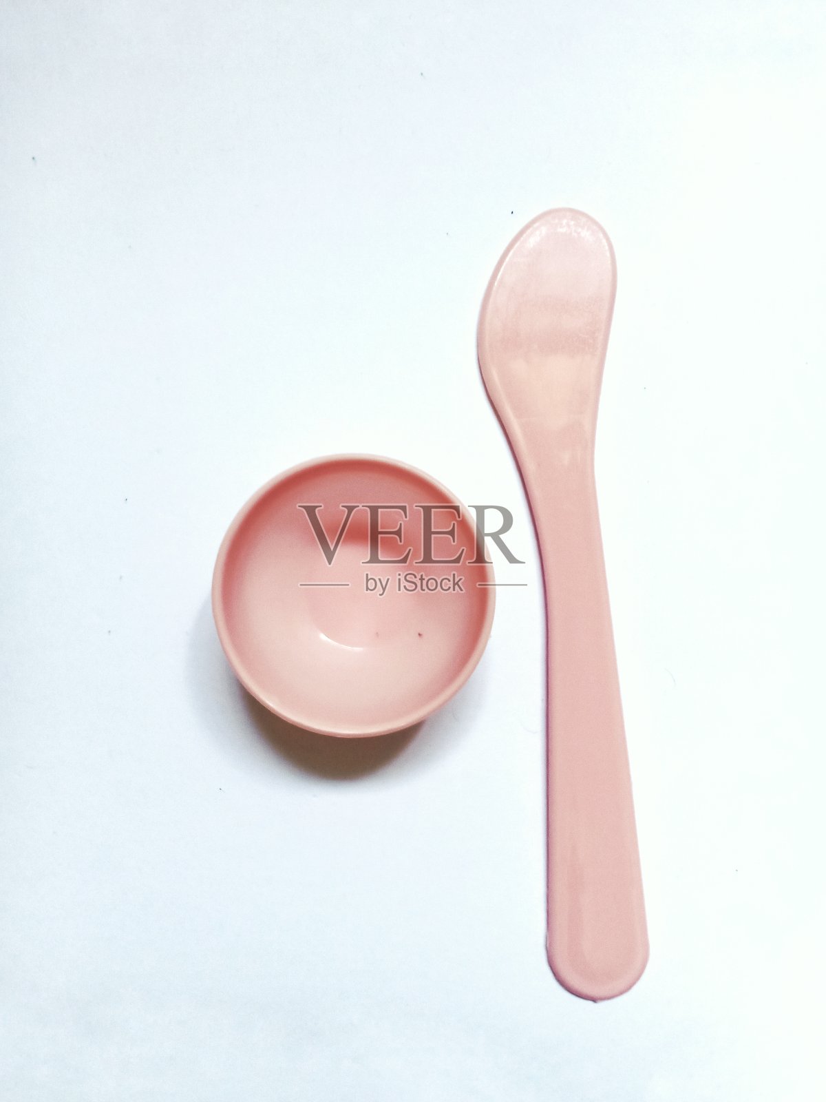 勺子和面膜碗照片摄影图片