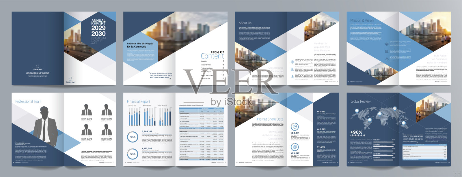 年度报告16页165设计模板素材