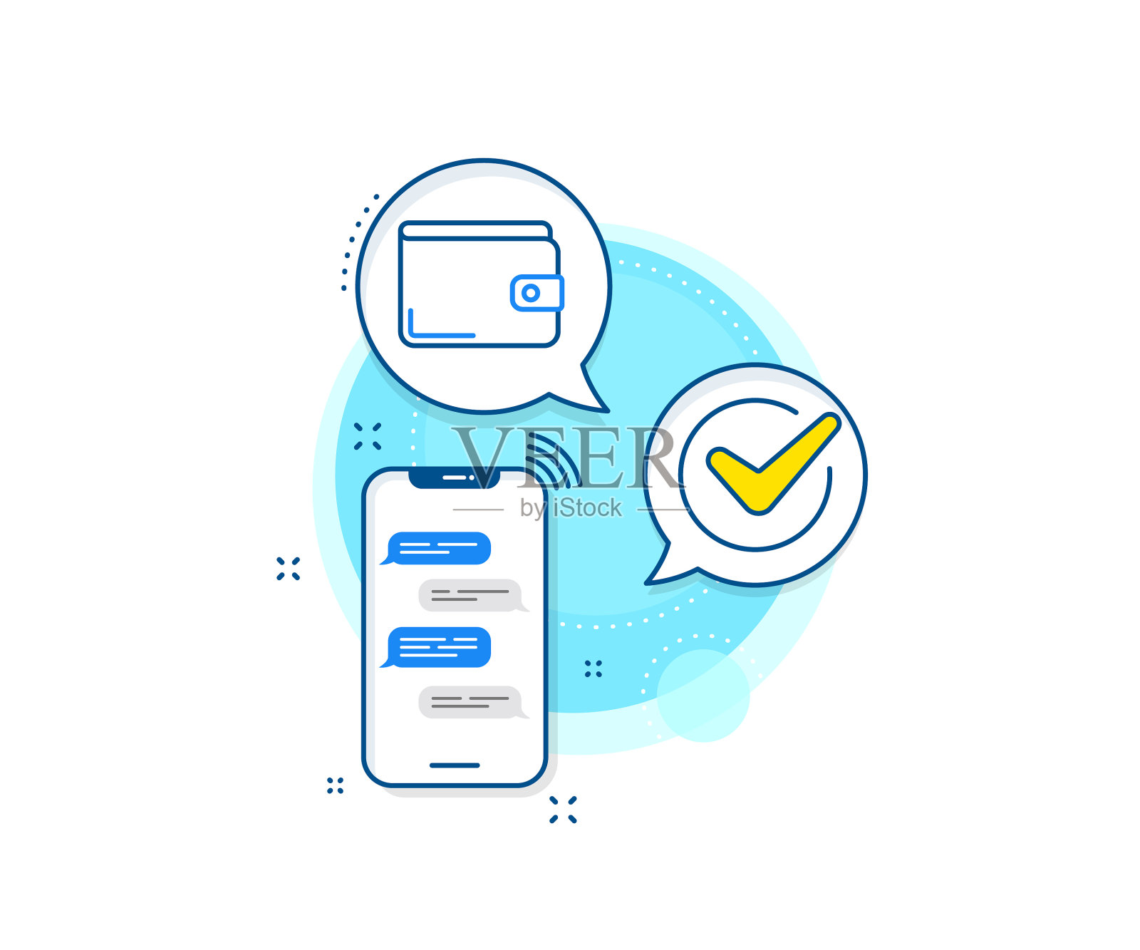 钱钱包线图标现金符号设计元素图片