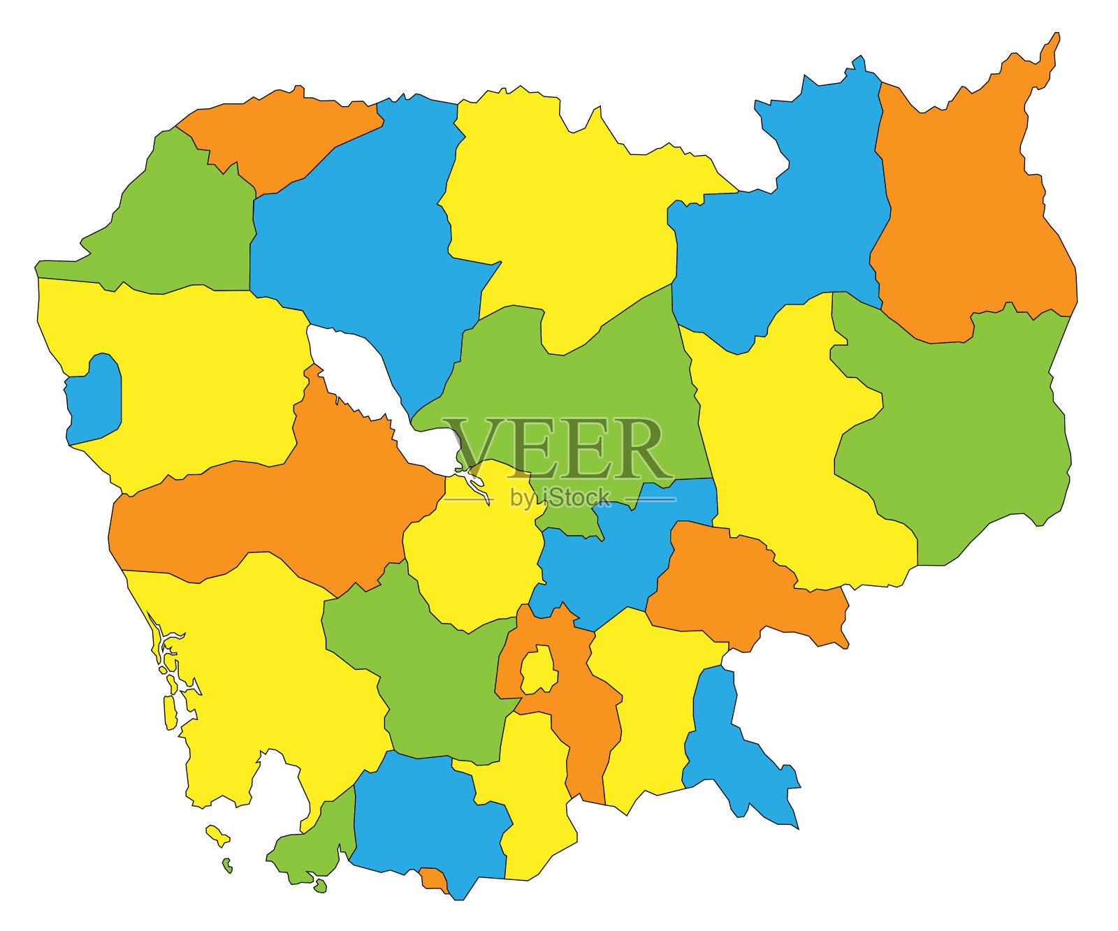 柬埔寨地图插画图片素材