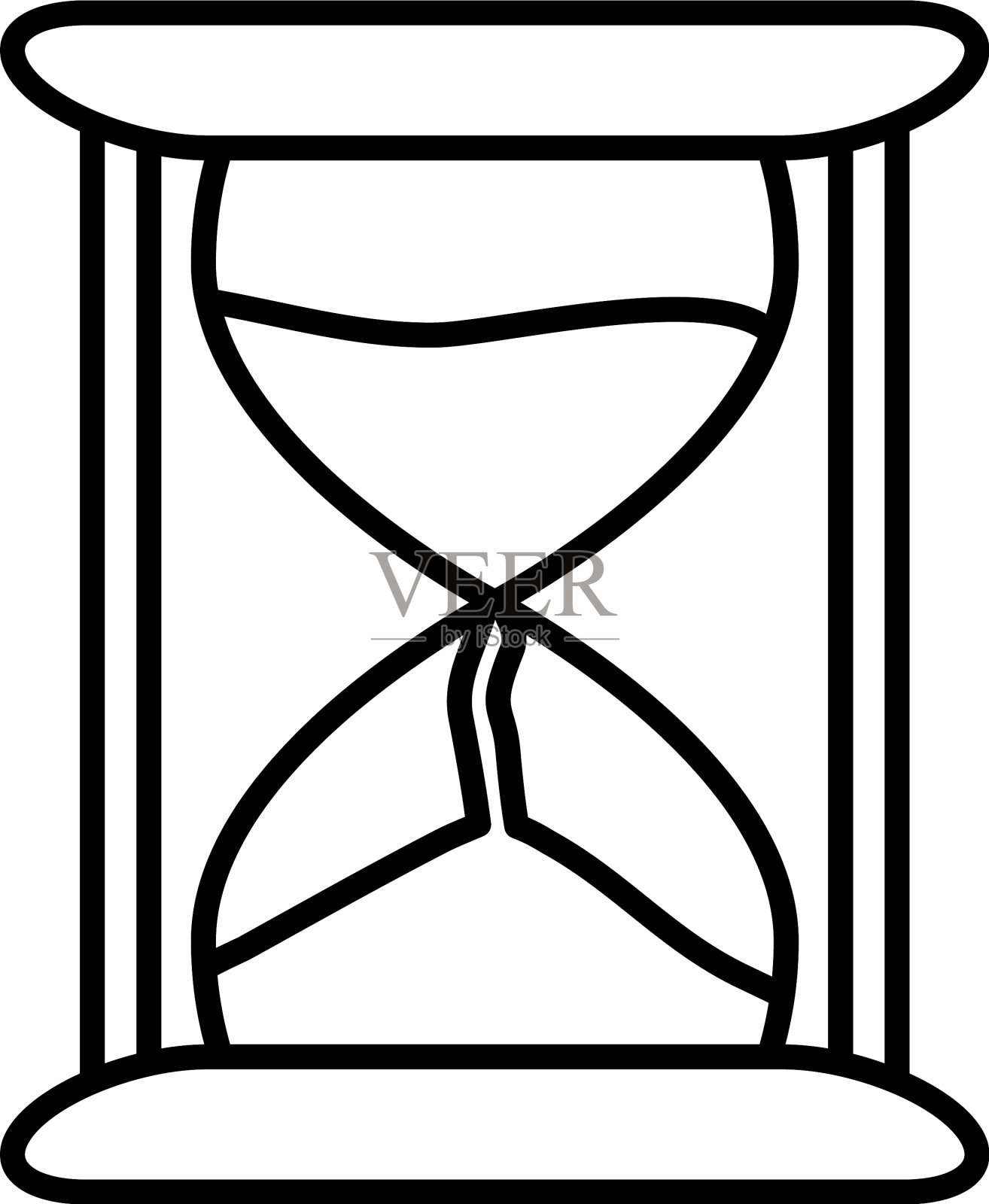 沙漏图标线条风格设计元素图片