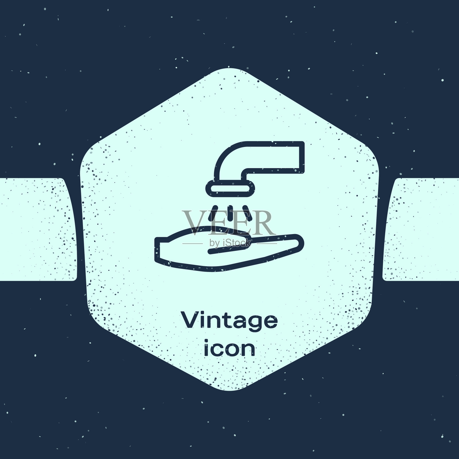 垃圾线洗手与肥皂图标隔离图标素材