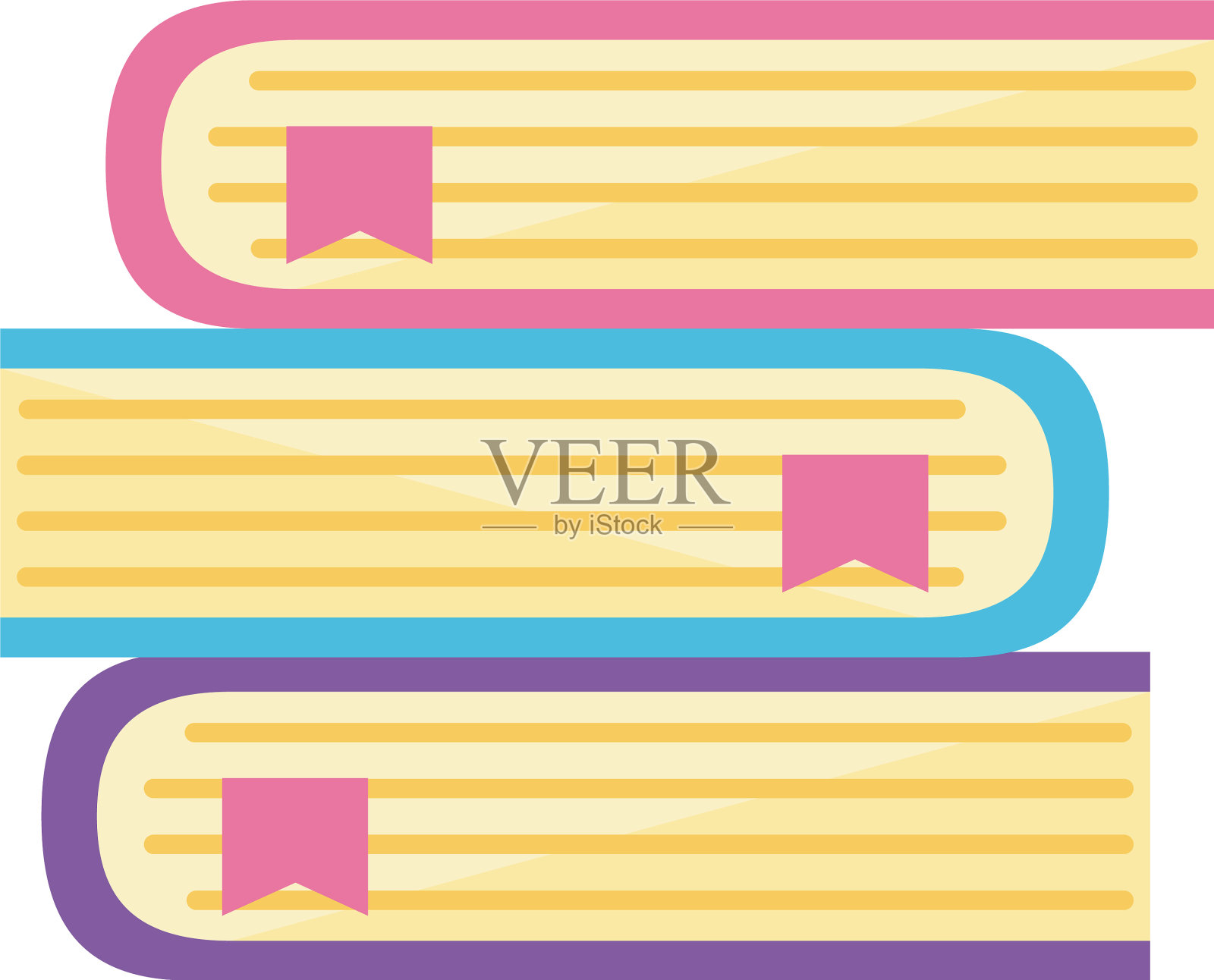 堆教科书学校用品平面风格图标设计元素图片