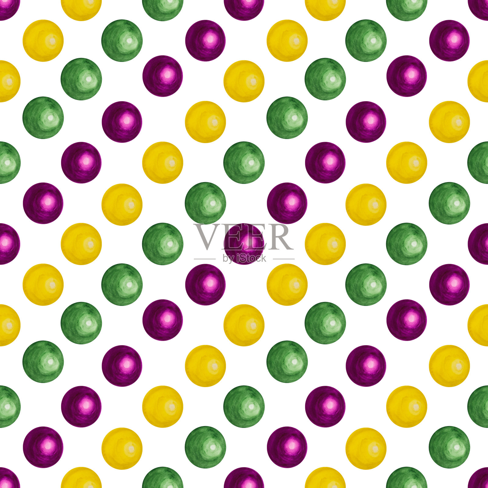 美丽的水彩画明亮的珠子。特写镜头插画图片素材