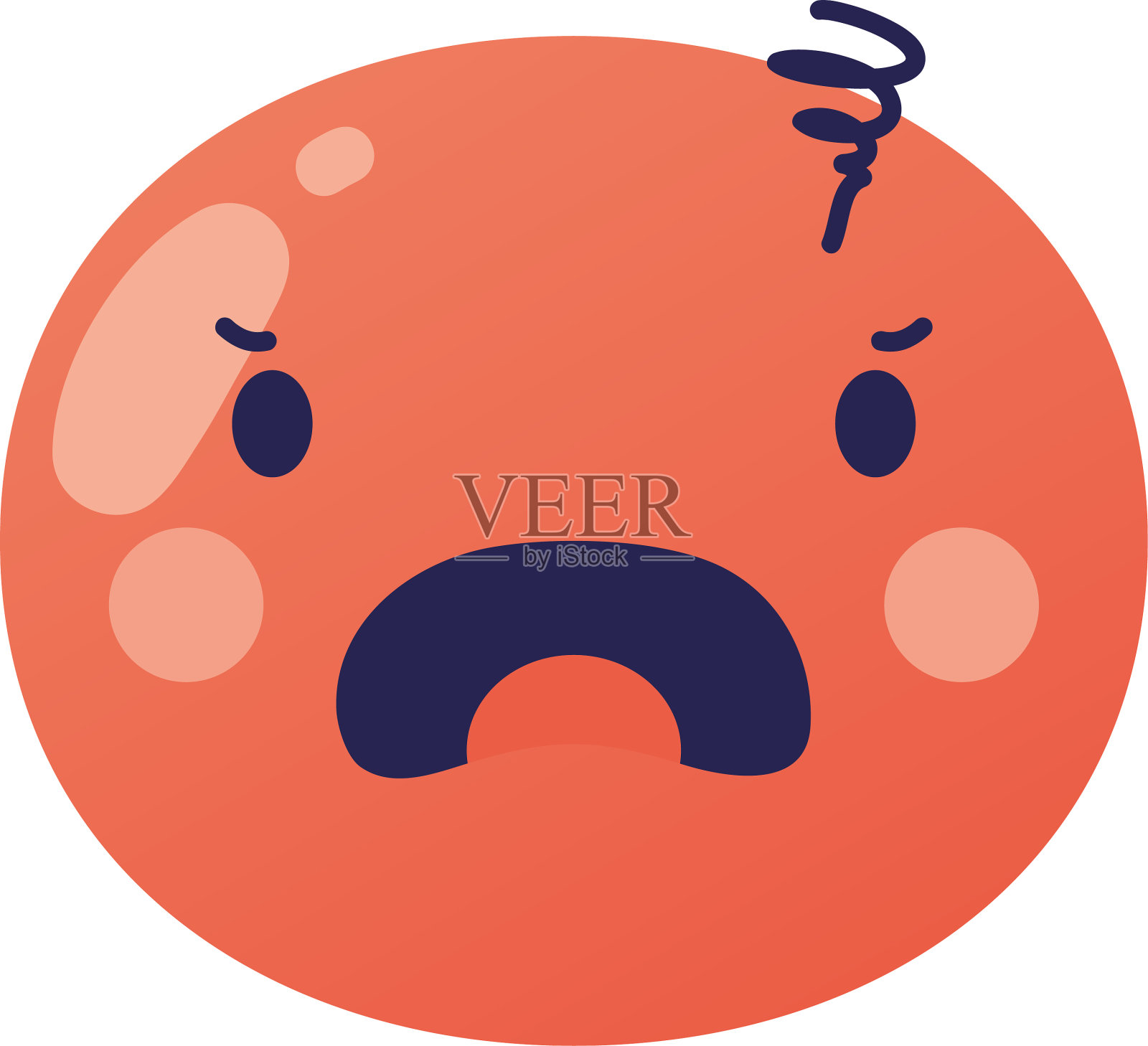 愤怒的表情符号与红脸平式图标设计元素图片