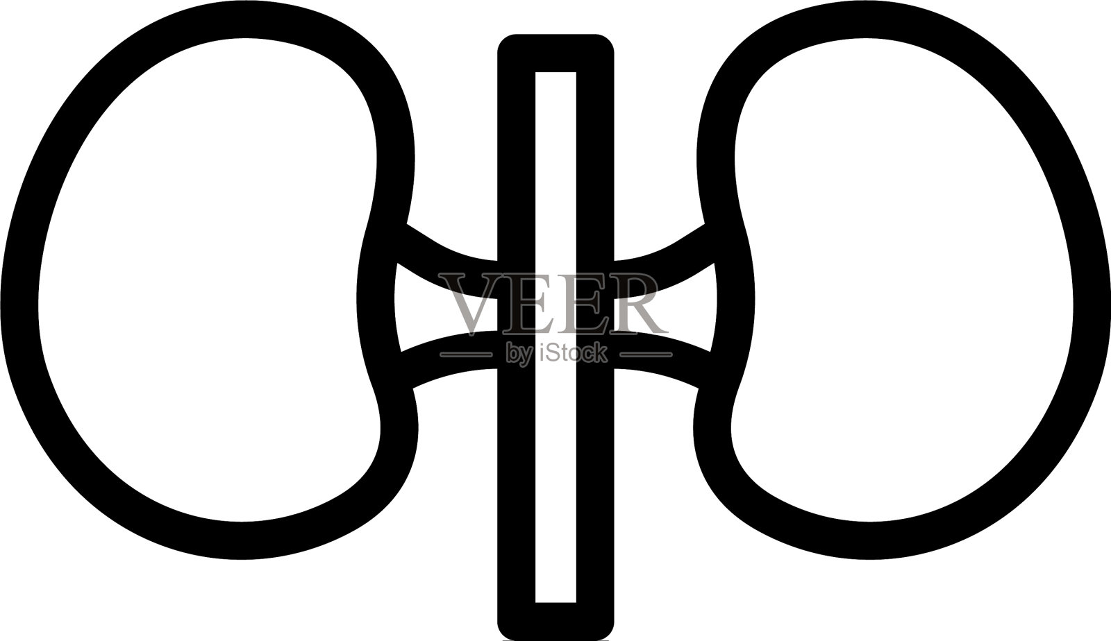 内部肾脏图标轮廓样式插画图片素材