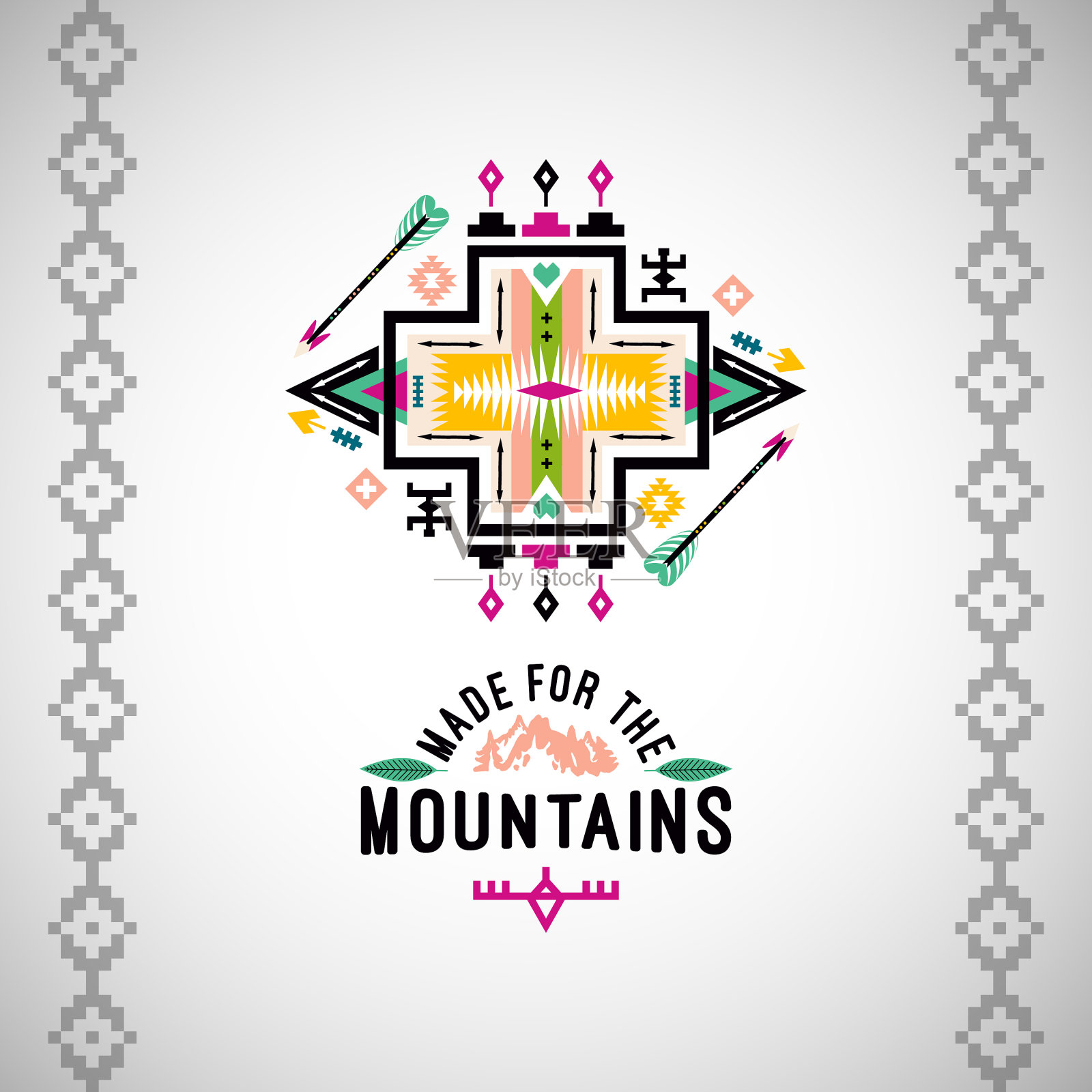 色彩鲜艳的装饰元素插画图片素材