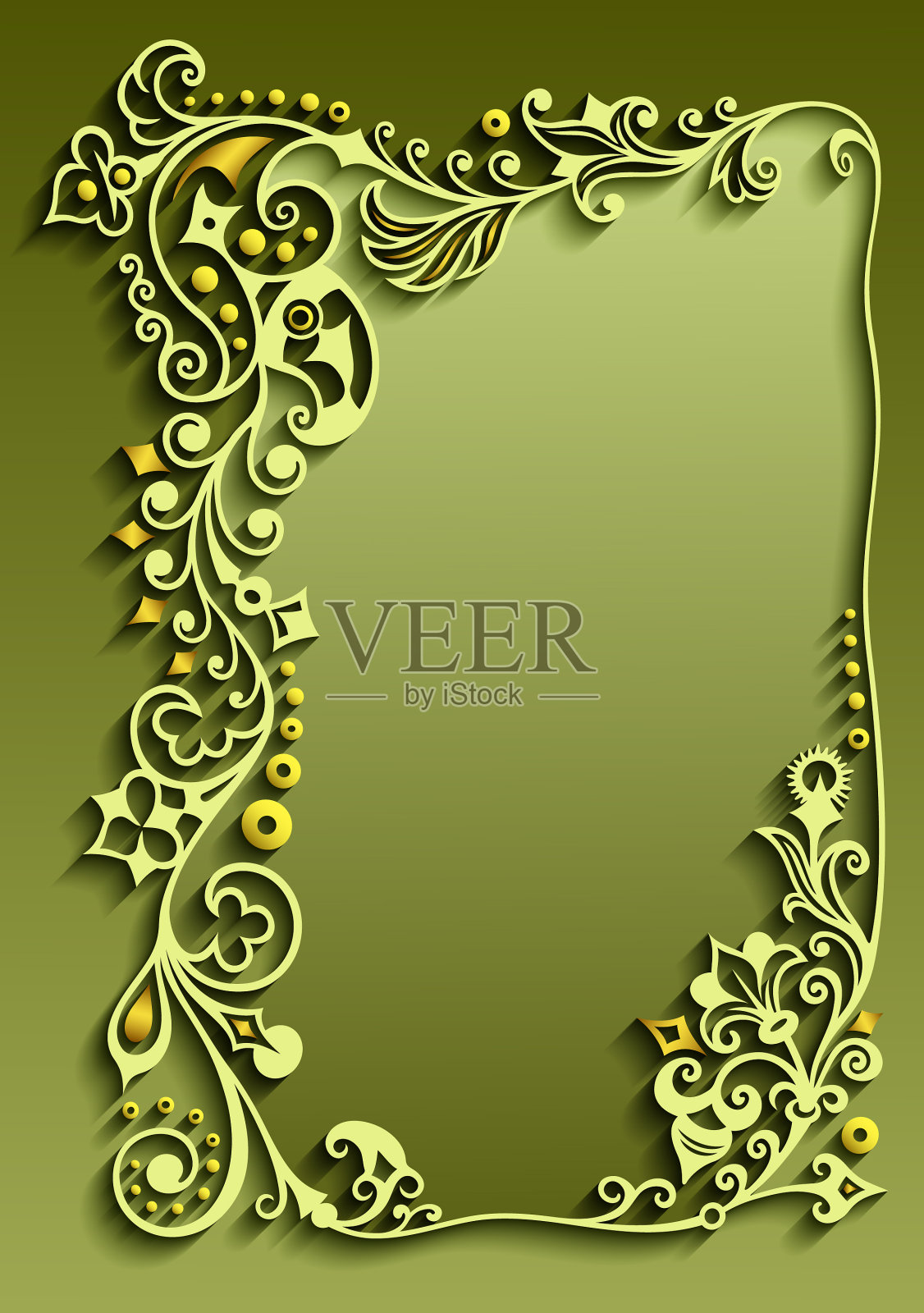 抽象的装饰性自然复古框架插画图片素材